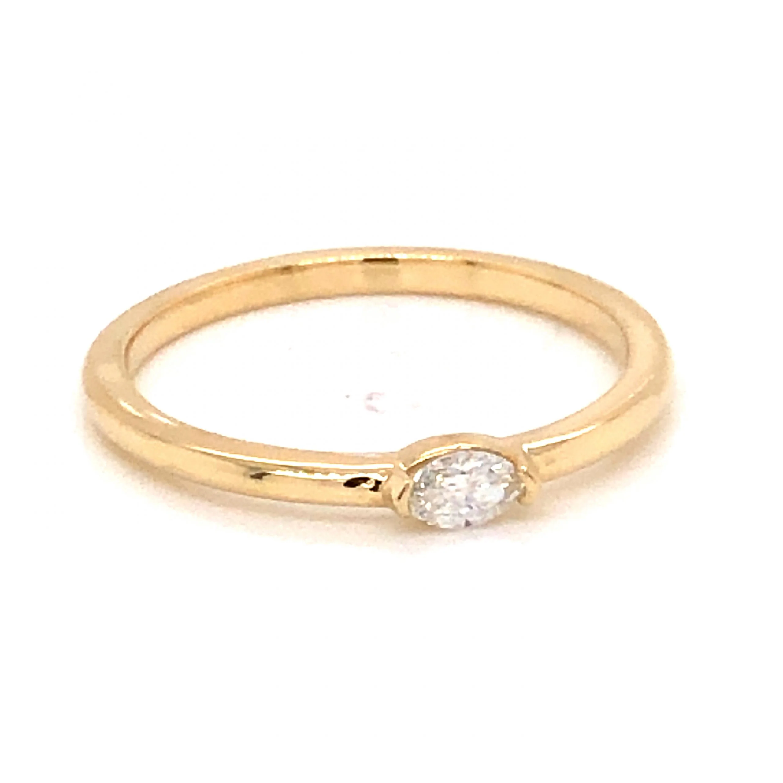 .13 Marquise Diamond Stacking Band in 14k Yellow Gold - Image 3