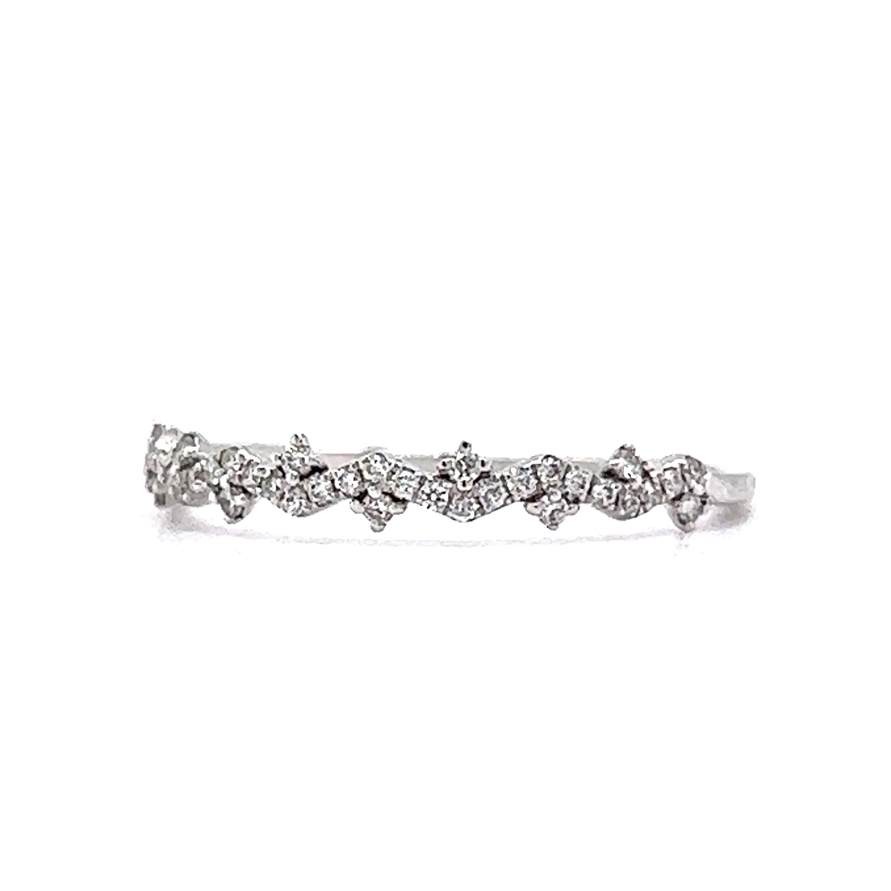 .13 Modern Pave Diamond Wedding Band in 14k White Gold - Image 2