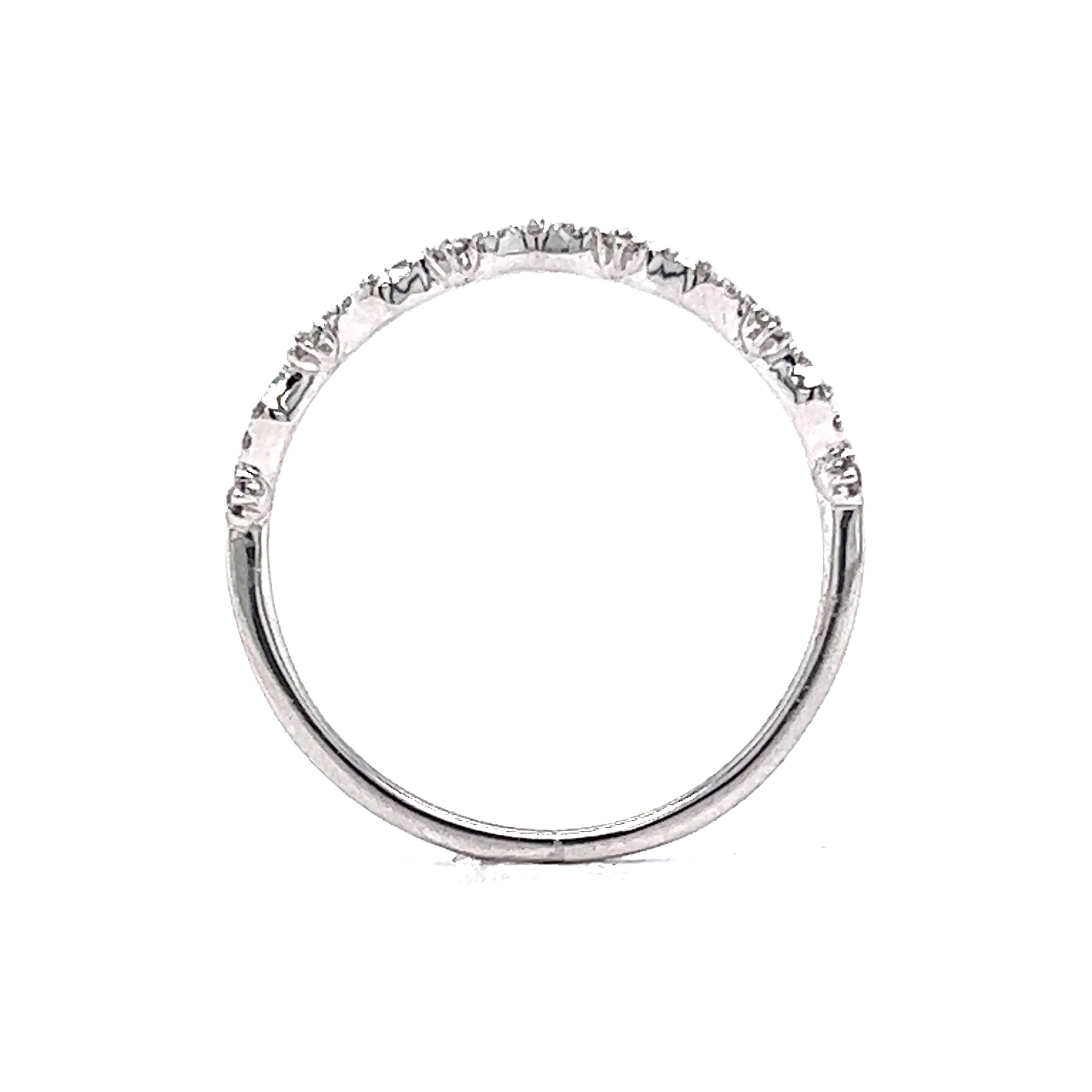 .13 Modern Pave Diamond Wedding Band in 14k White Gold - Image 4