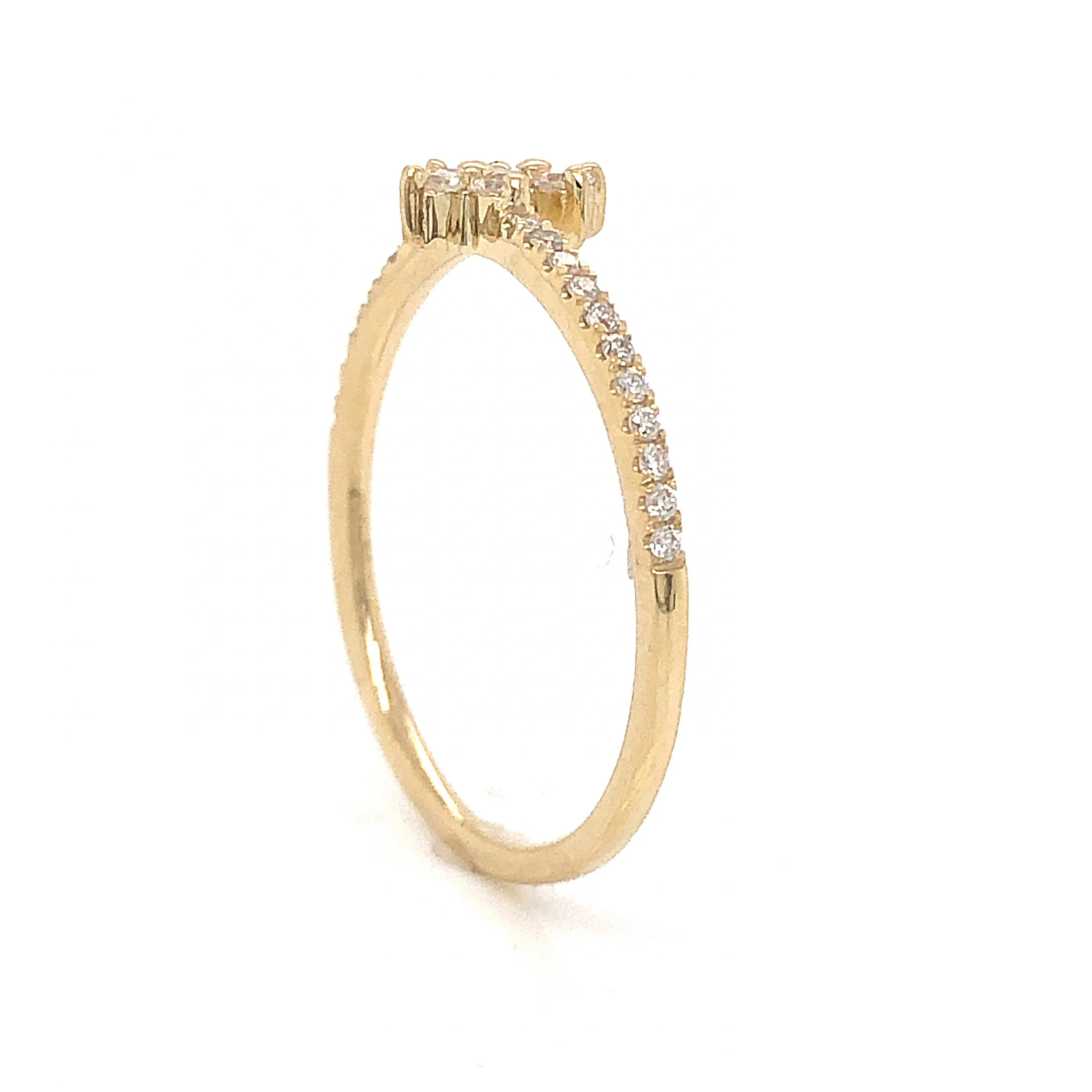 .13 Pave Diamond Cluster Stacking Ring in 14k Yellow Gold - Image 4