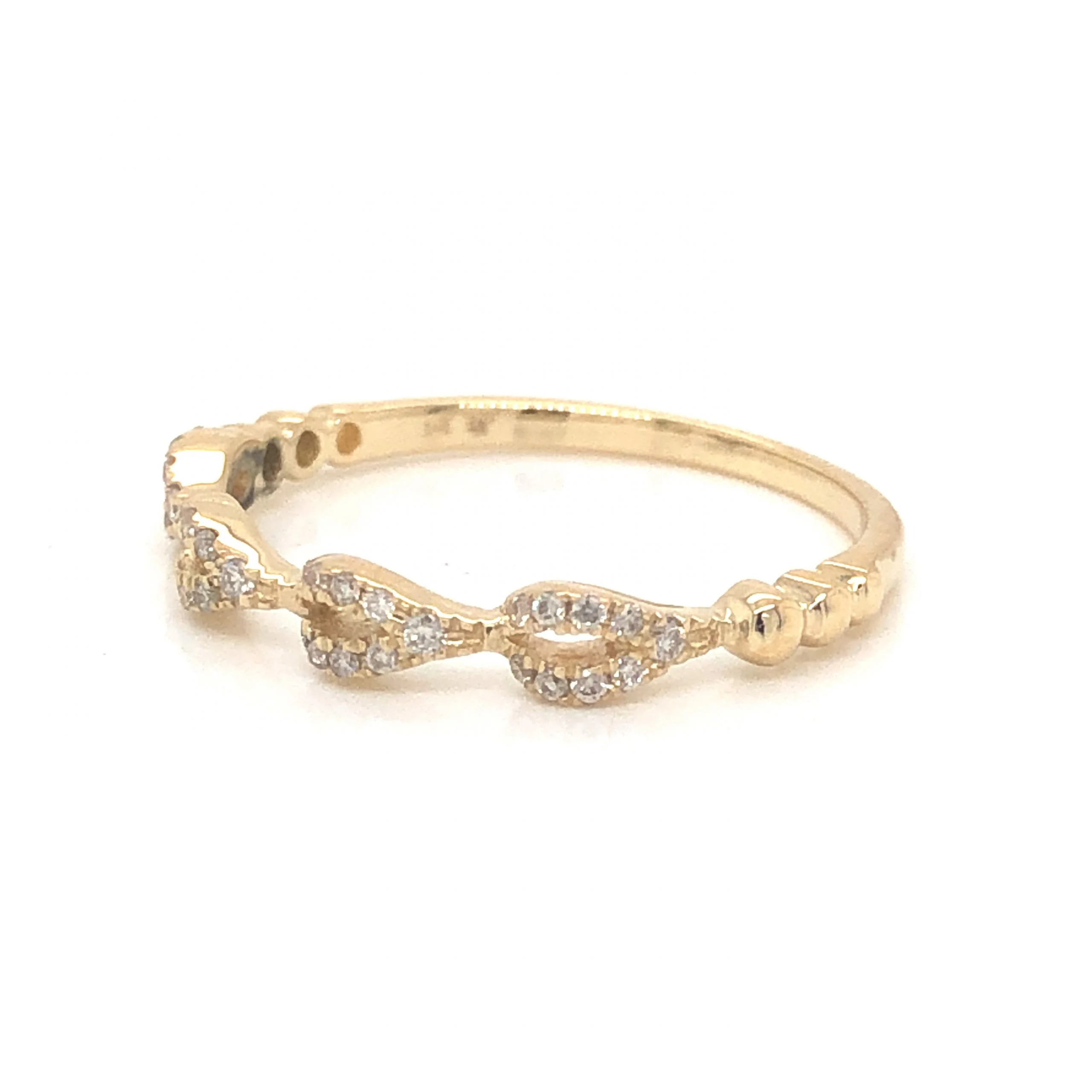 .13 Pave Diamond Wedding Band in 14k Yellow Gold - Image 2