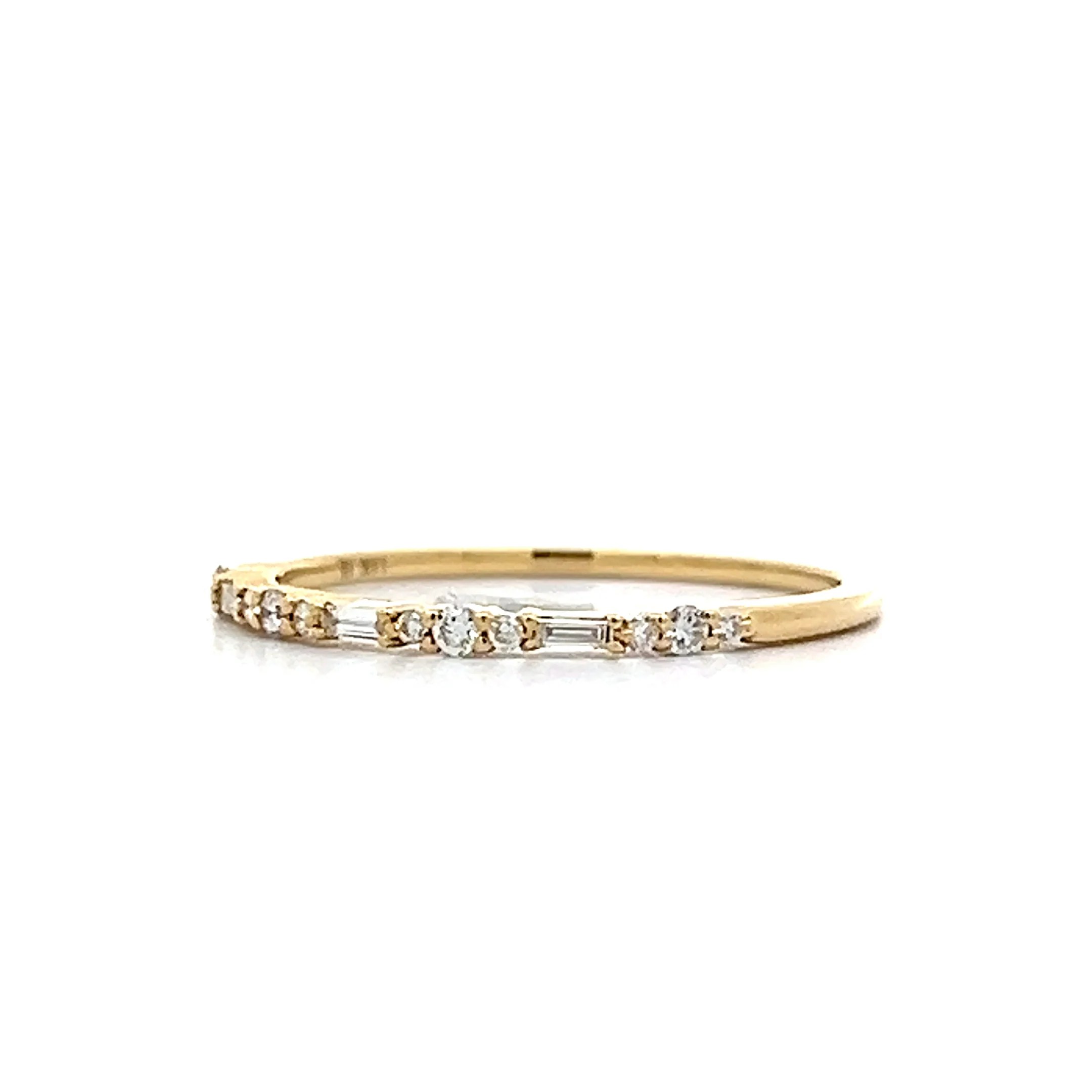 .13 Round & Baguette Diamond Band in 14k Yellow Gold - Image 2