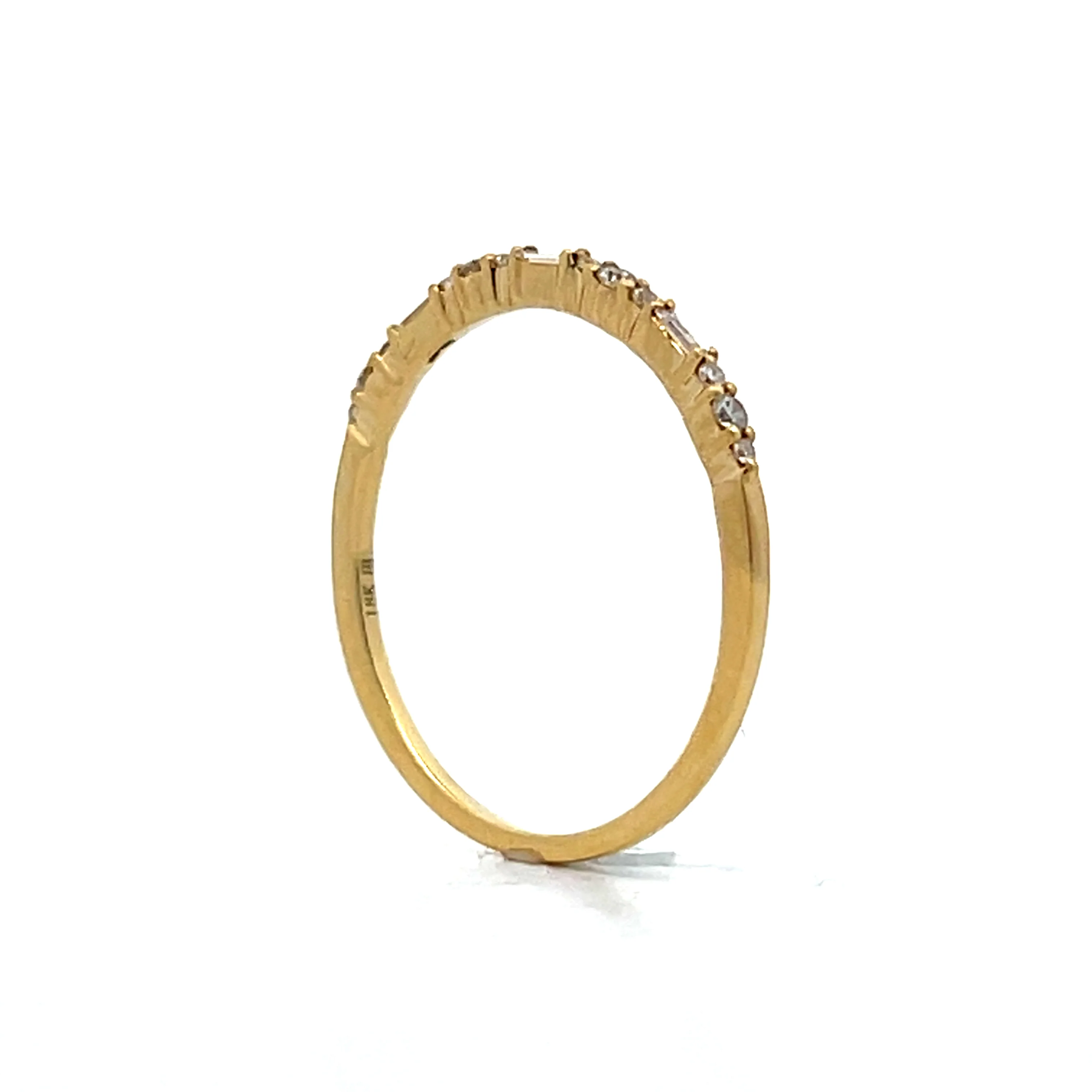 .13 Round & Baguette Diamond Band in 14k Yellow Gold - Image 5