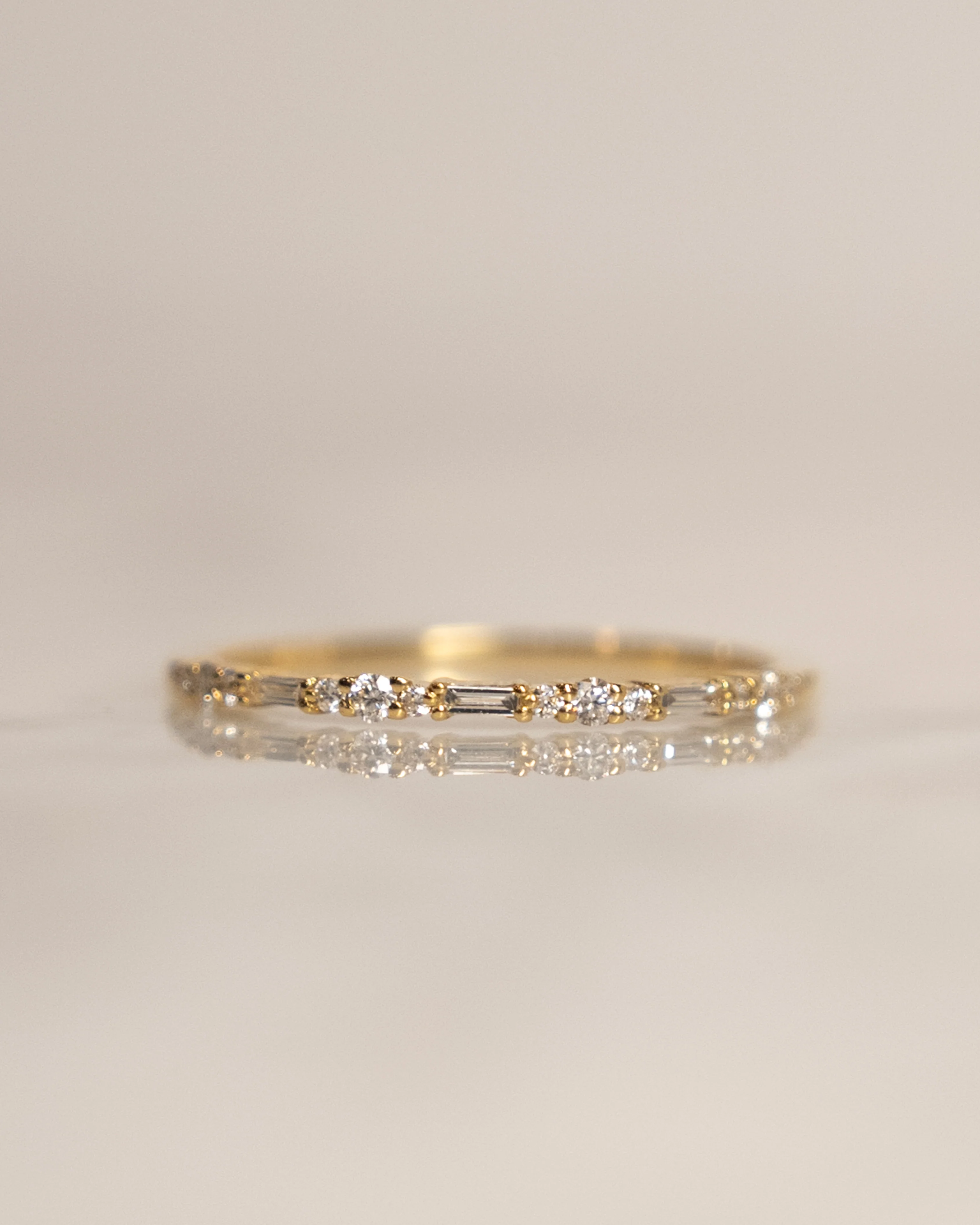 .13 Round & Baguette Diamond Band in 14k Yellow Gold - Image 6
