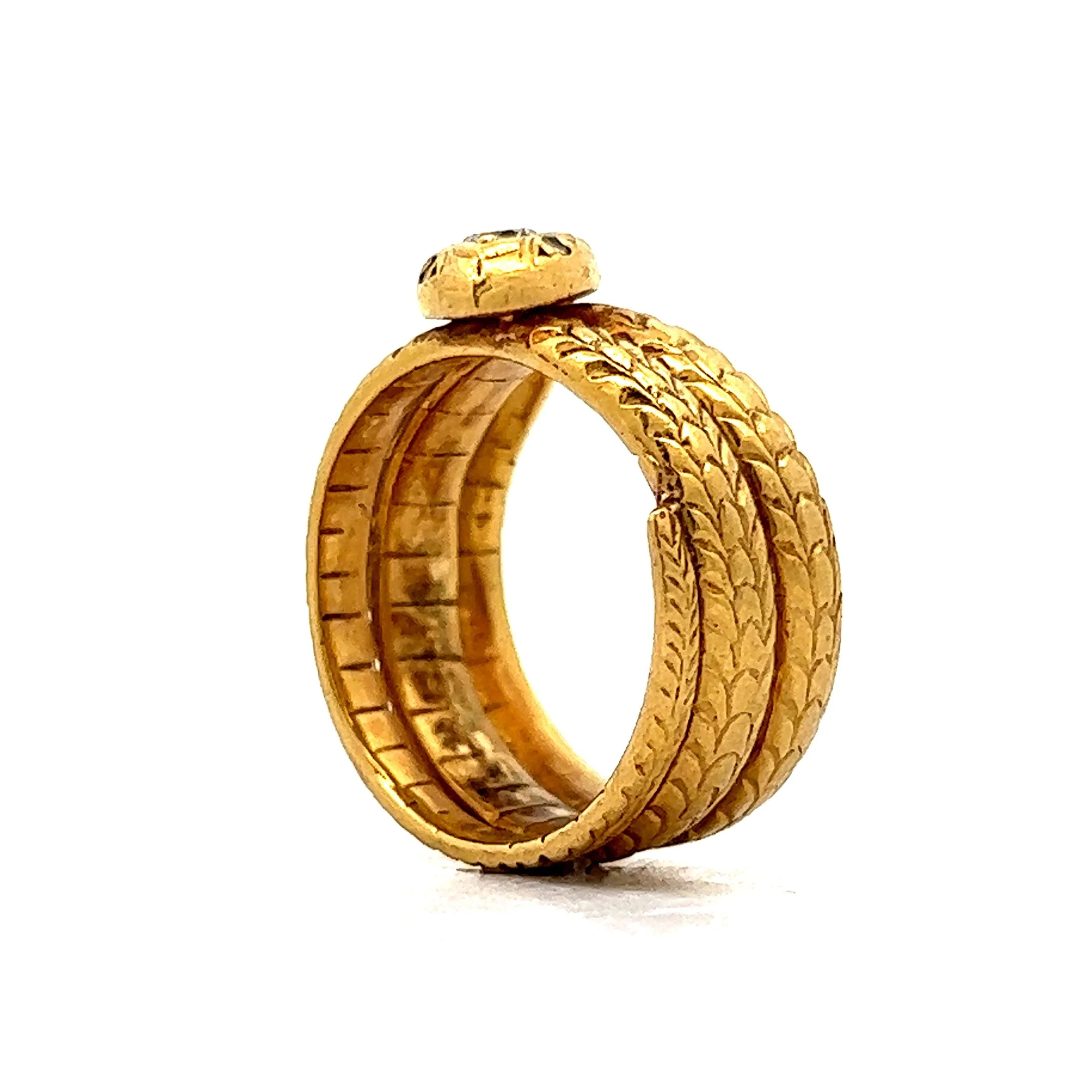 Vintage Diamond Snake Ring in 18k Yellow Gold - Image 5