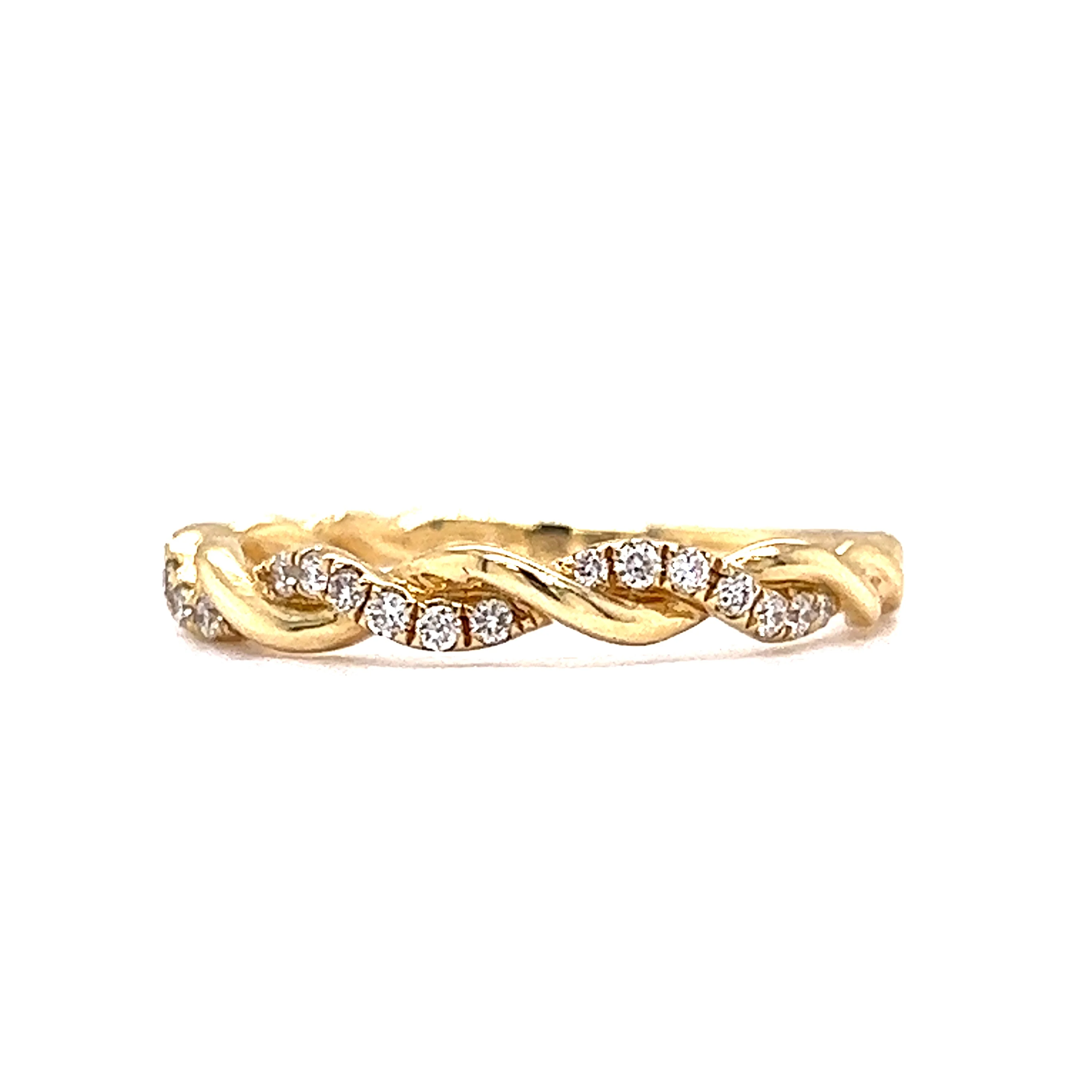 .13 Twisted Diamond Wedding Band in 14k Yellow Gold - Image 2