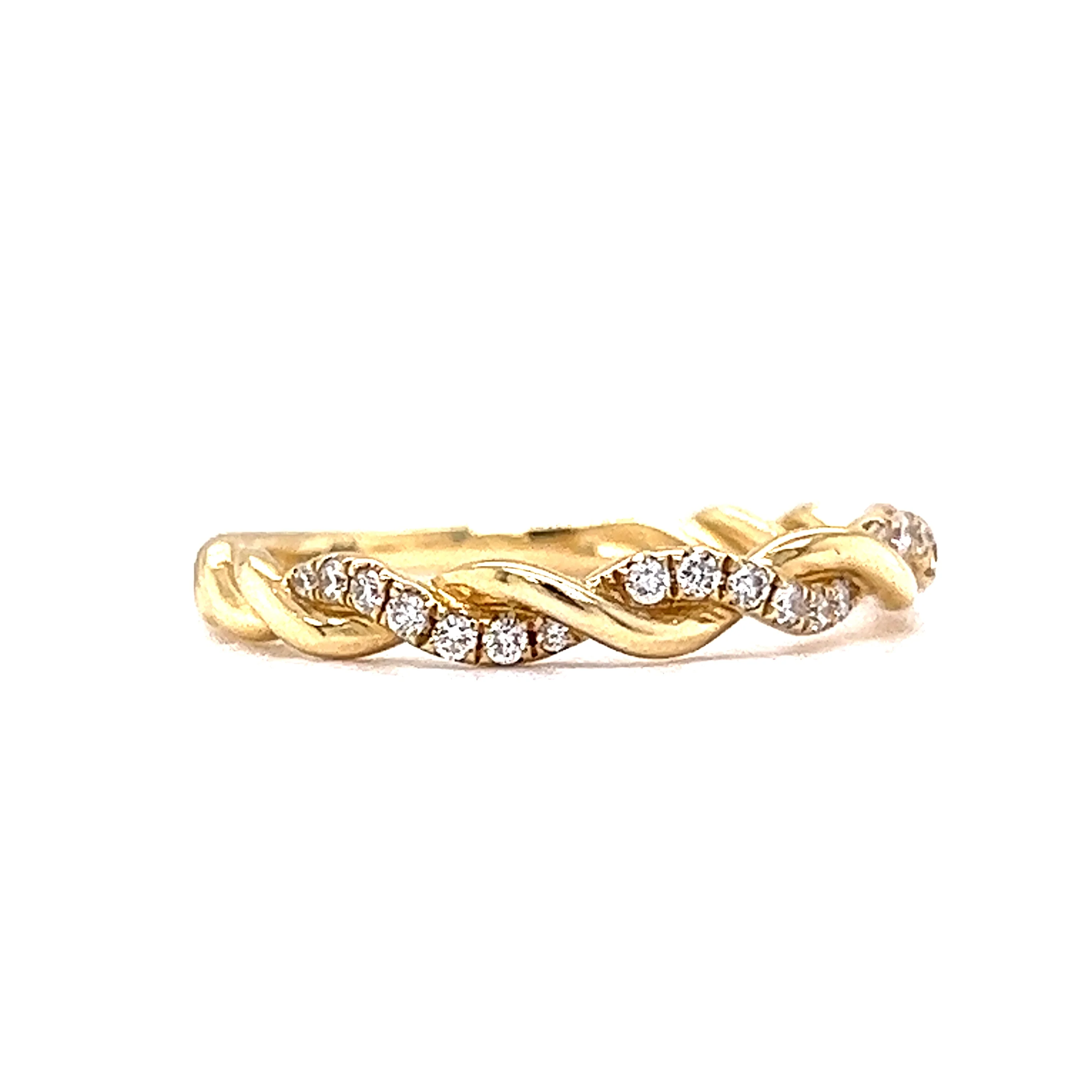 .13 Twisted Diamond Wedding Band in 14k Yellow Gold - Image 3