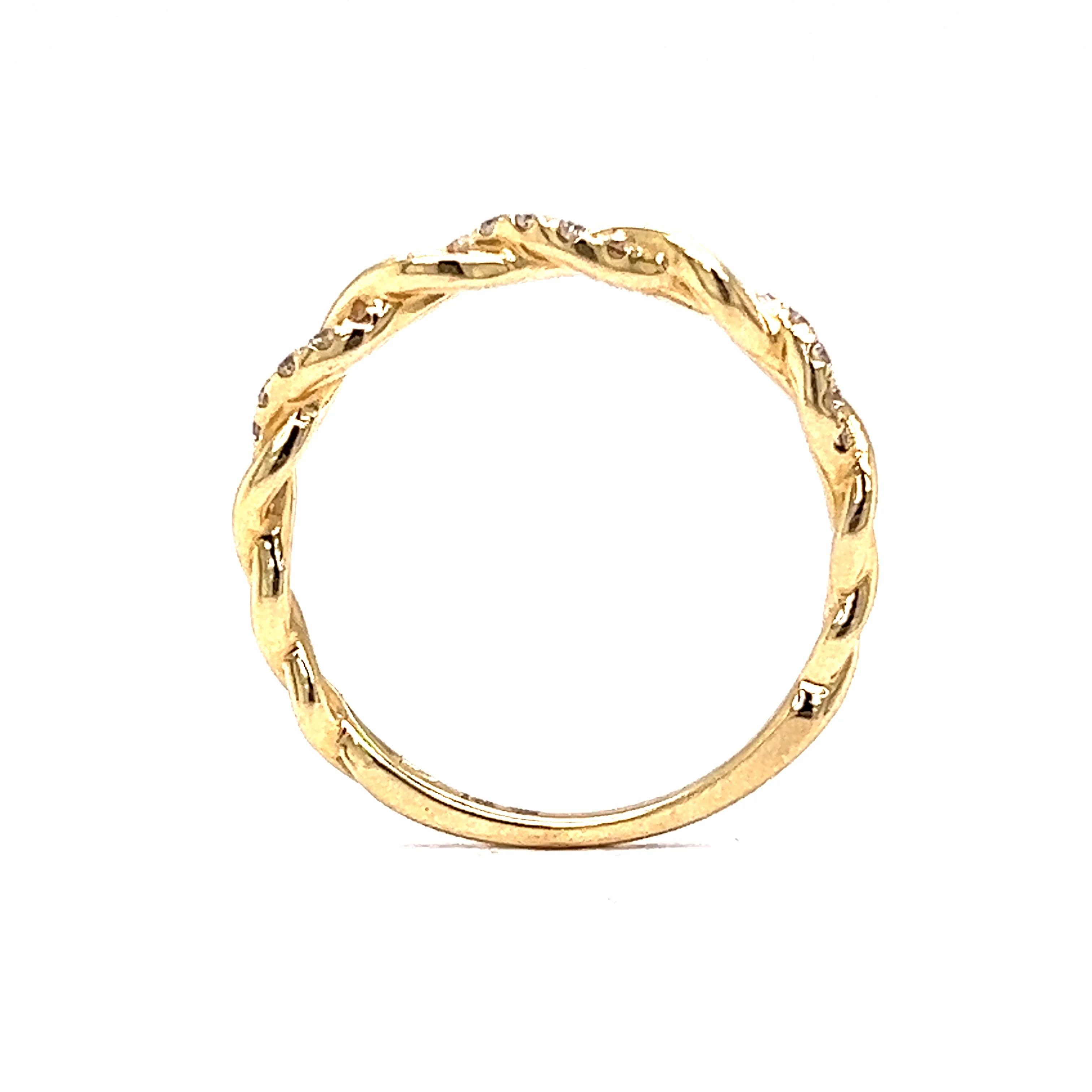 .13 Twisted Diamond Wedding Band in 14k Yellow Gold - Image 4
