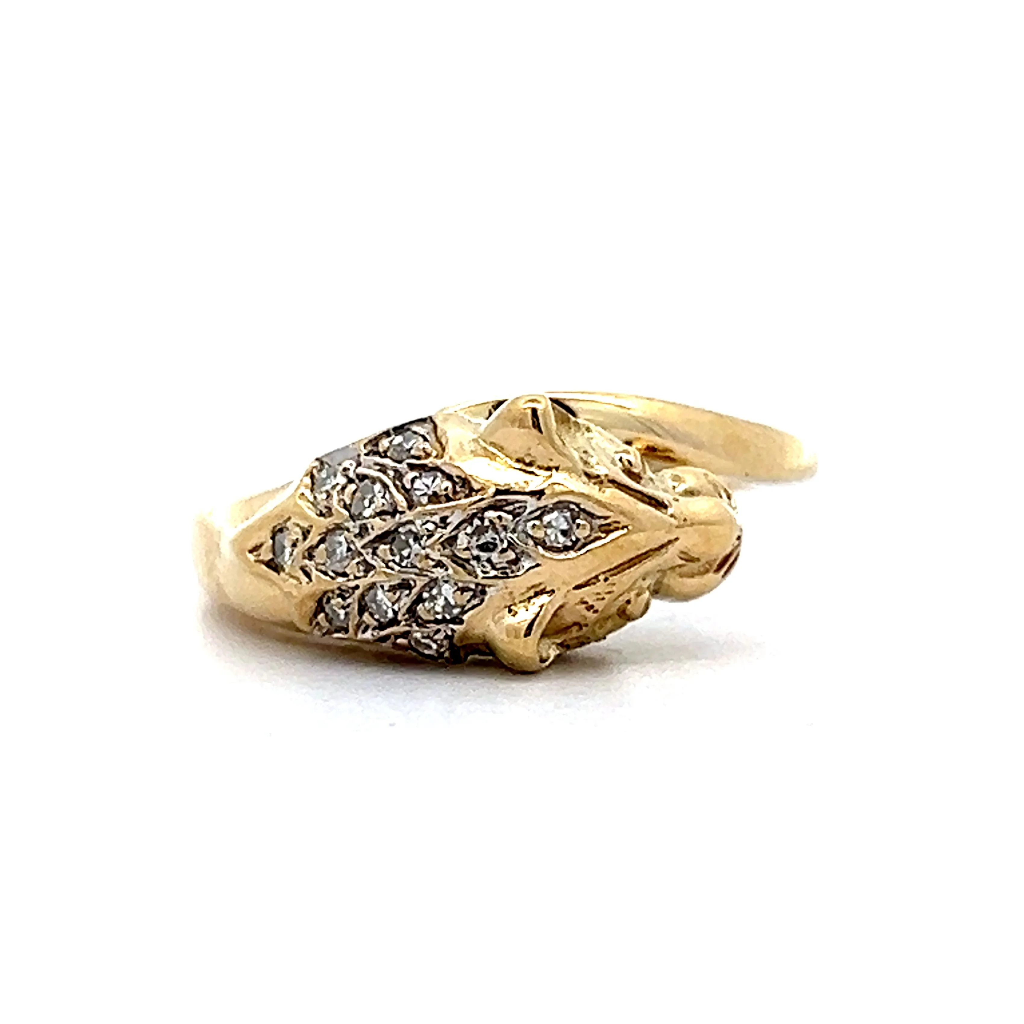 .13 Vintage Mens Mid-Century Diamond Panther Ring in 14k - Image 2