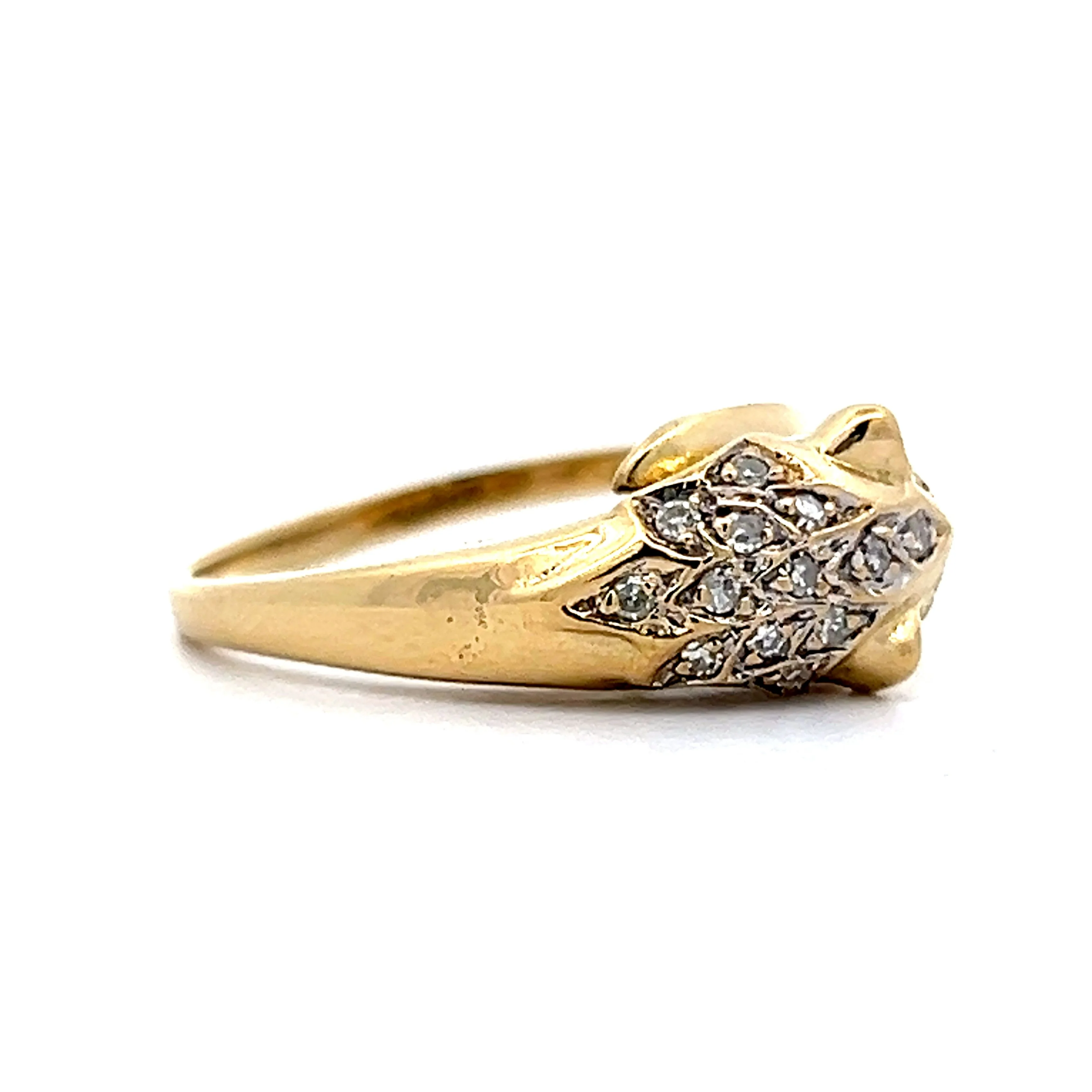 .13 Vintage Mens Mid-Century Diamond Panther Ring in 14k - Image 3