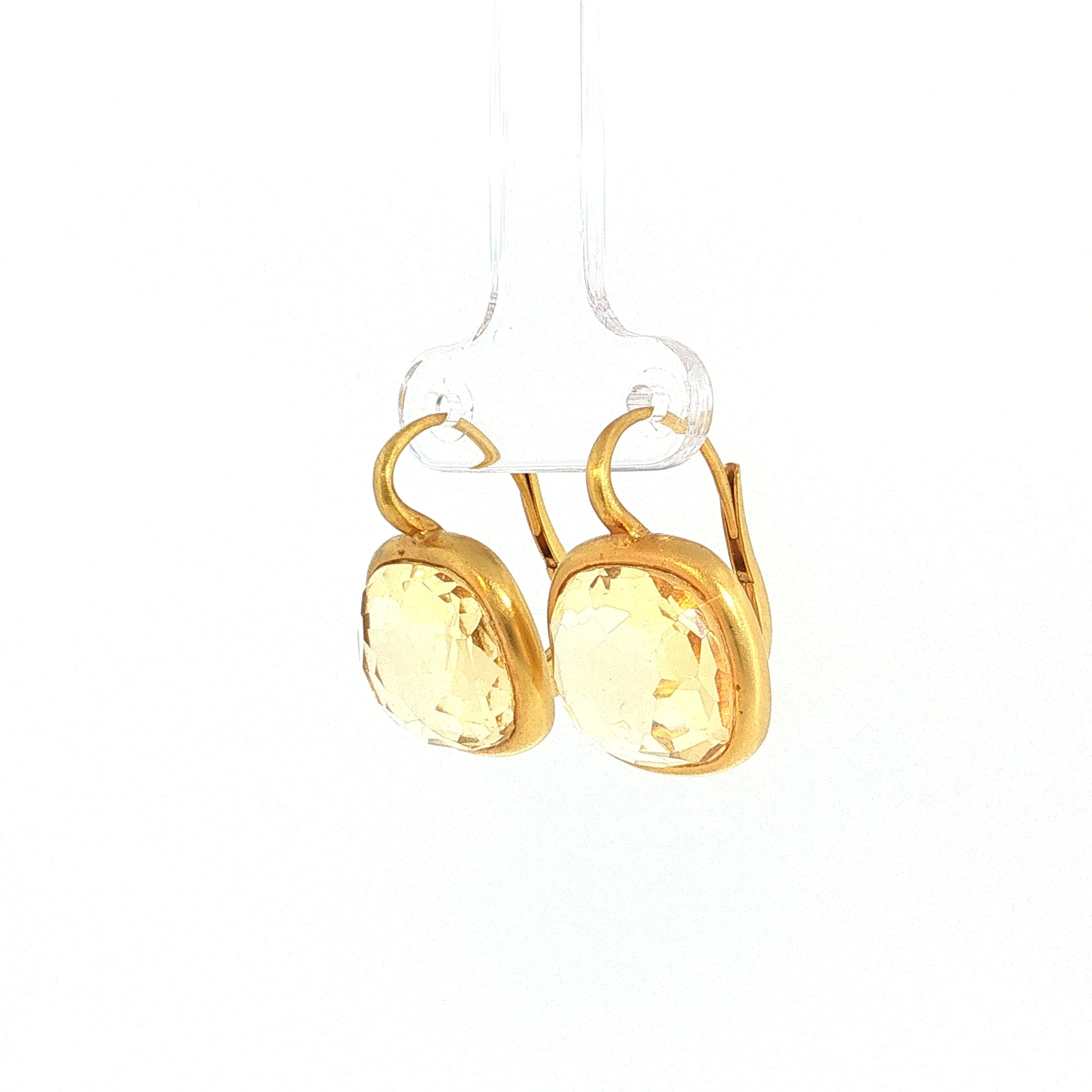 14.44ct Cushion Lemon Quartz Drop Earrings 18k - Image 2