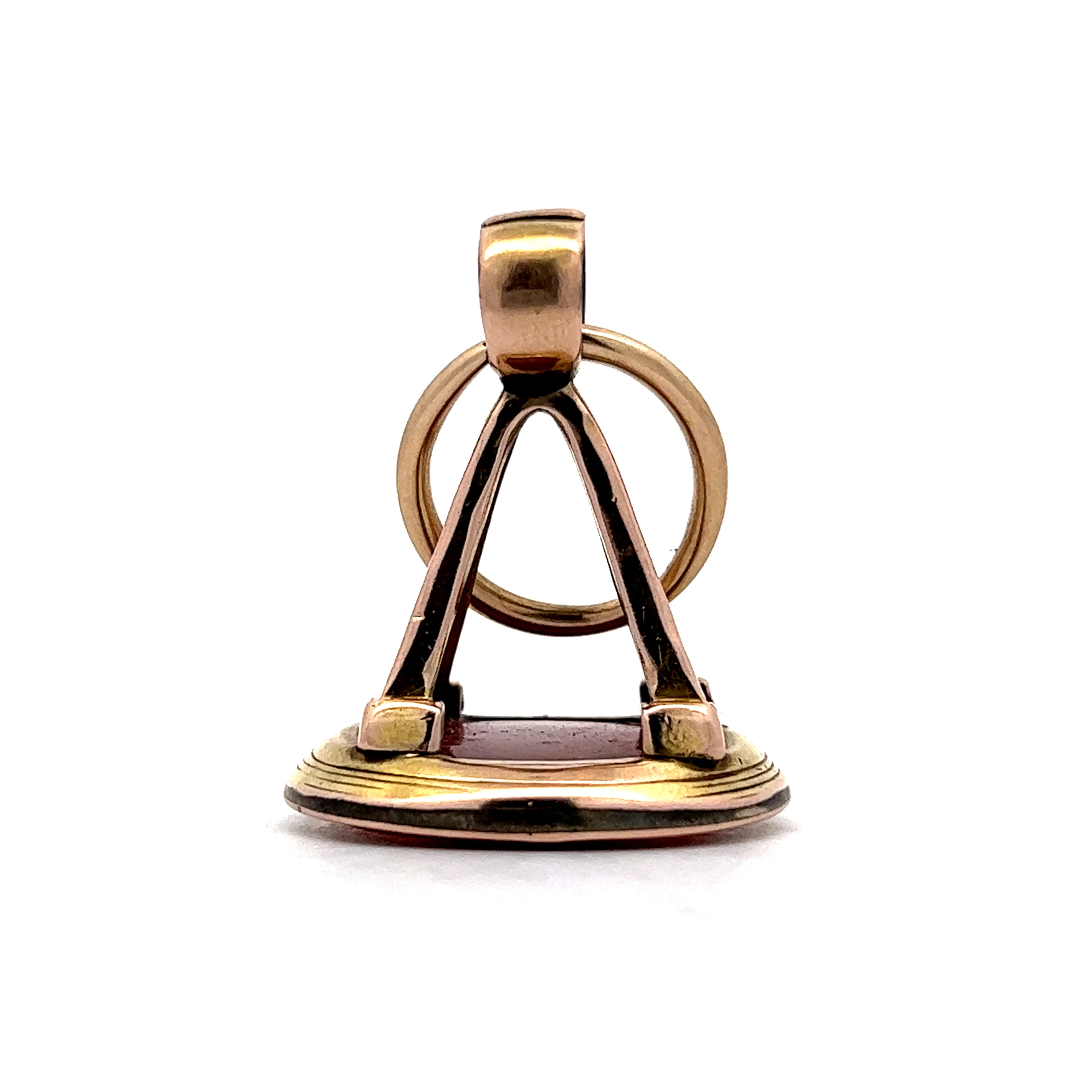14.58 Red Carnelian Cabochon Necklace Pendant in Yellow Gold - Image 2