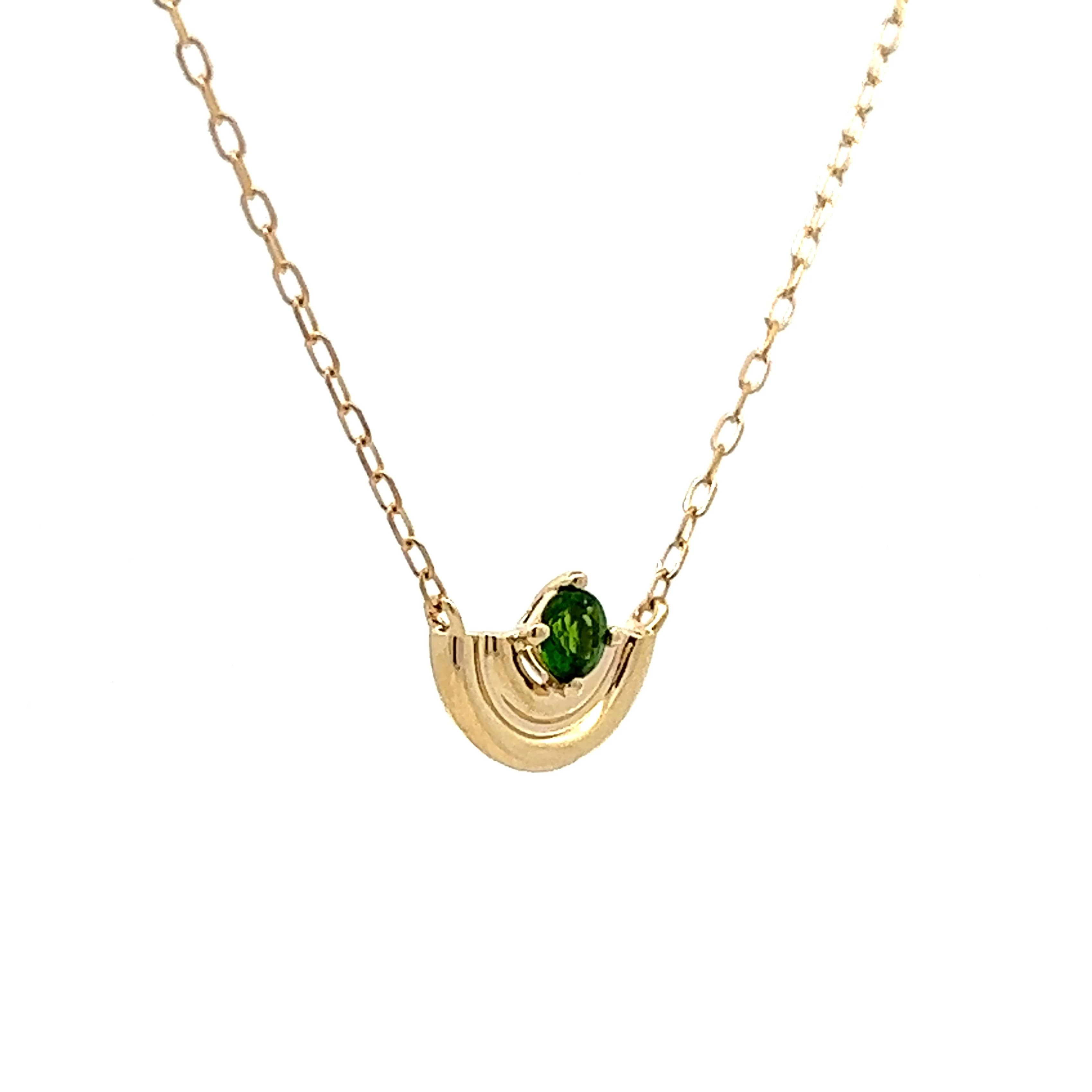 .14 Chrome Diopside Pendant Necklace in Yellow Gold - Image 3