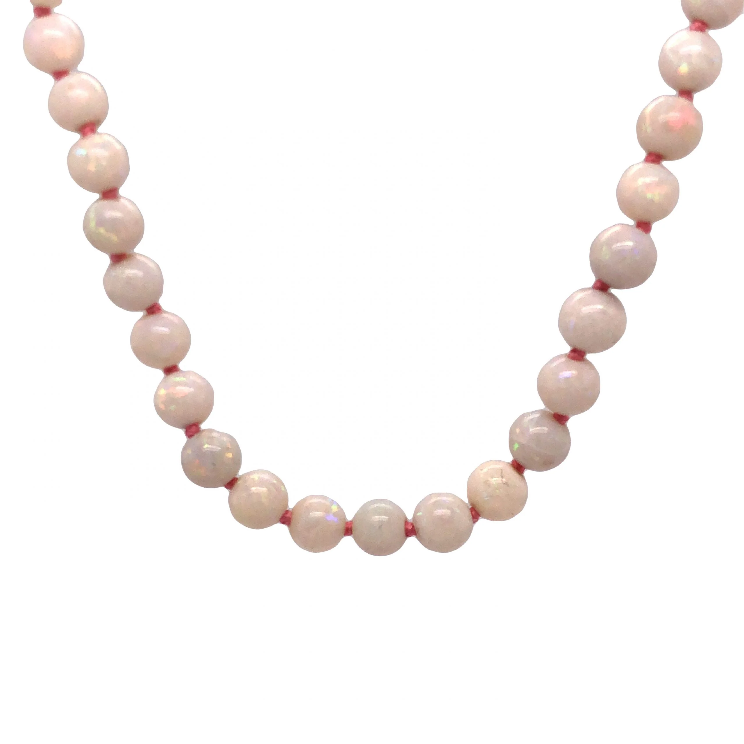 14 Inch Beaded Opal Necklace in 14k Yellow Gold - Image 2