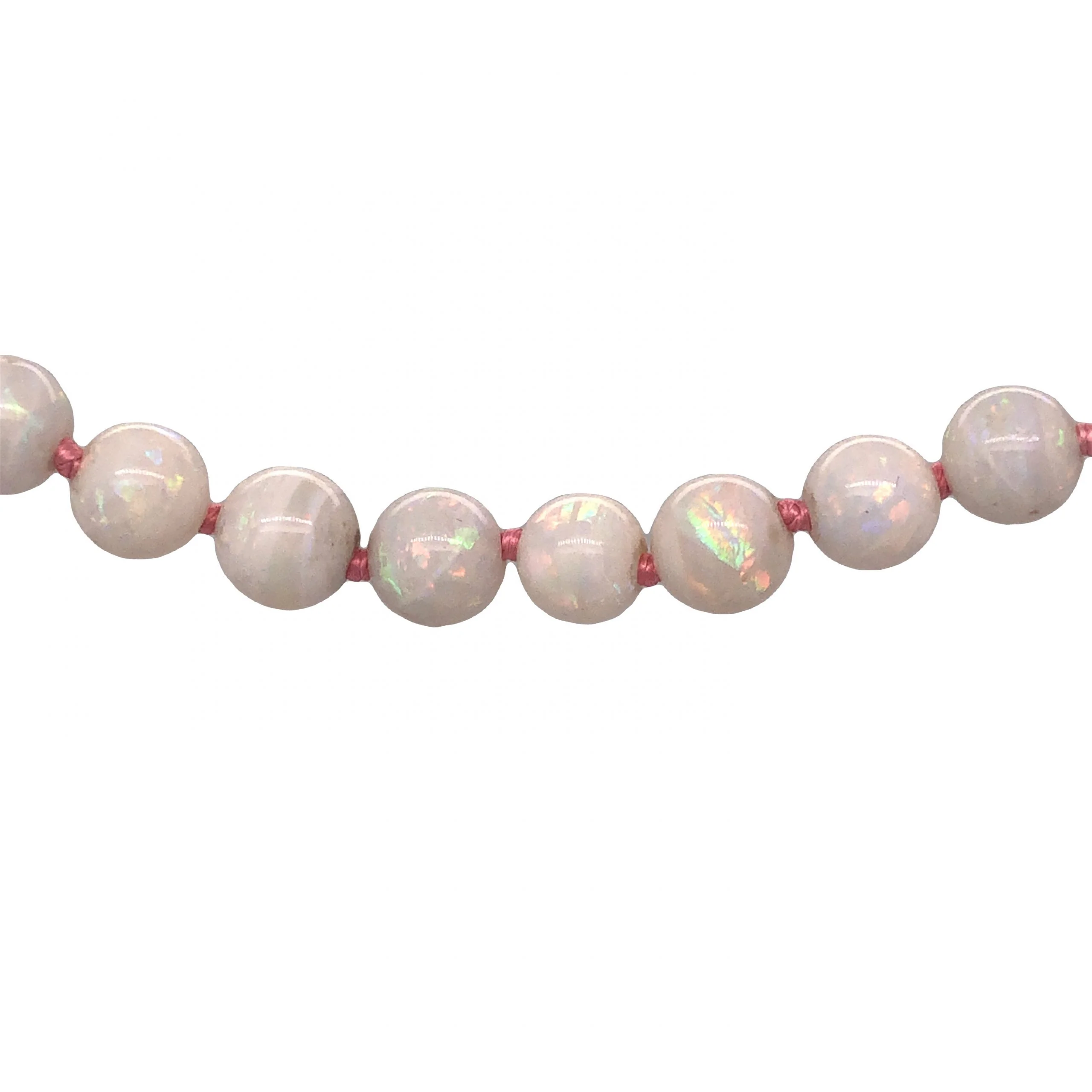 14 Inch Beaded Opal Necklace in 14k Yellow Gold - Image 3