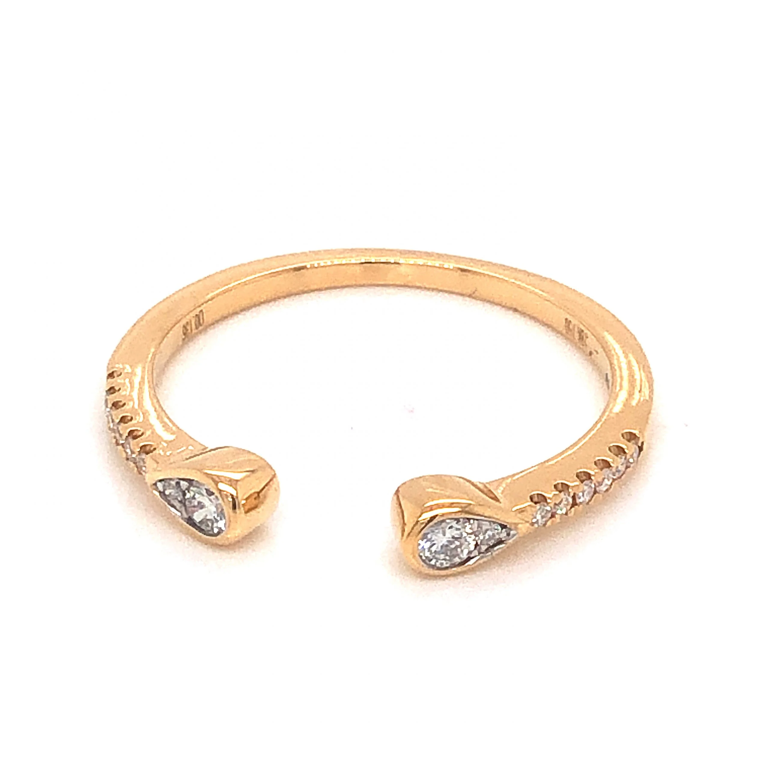 .14 Open Diamond Wedding Band in 18k Yellow Gold - Image 2