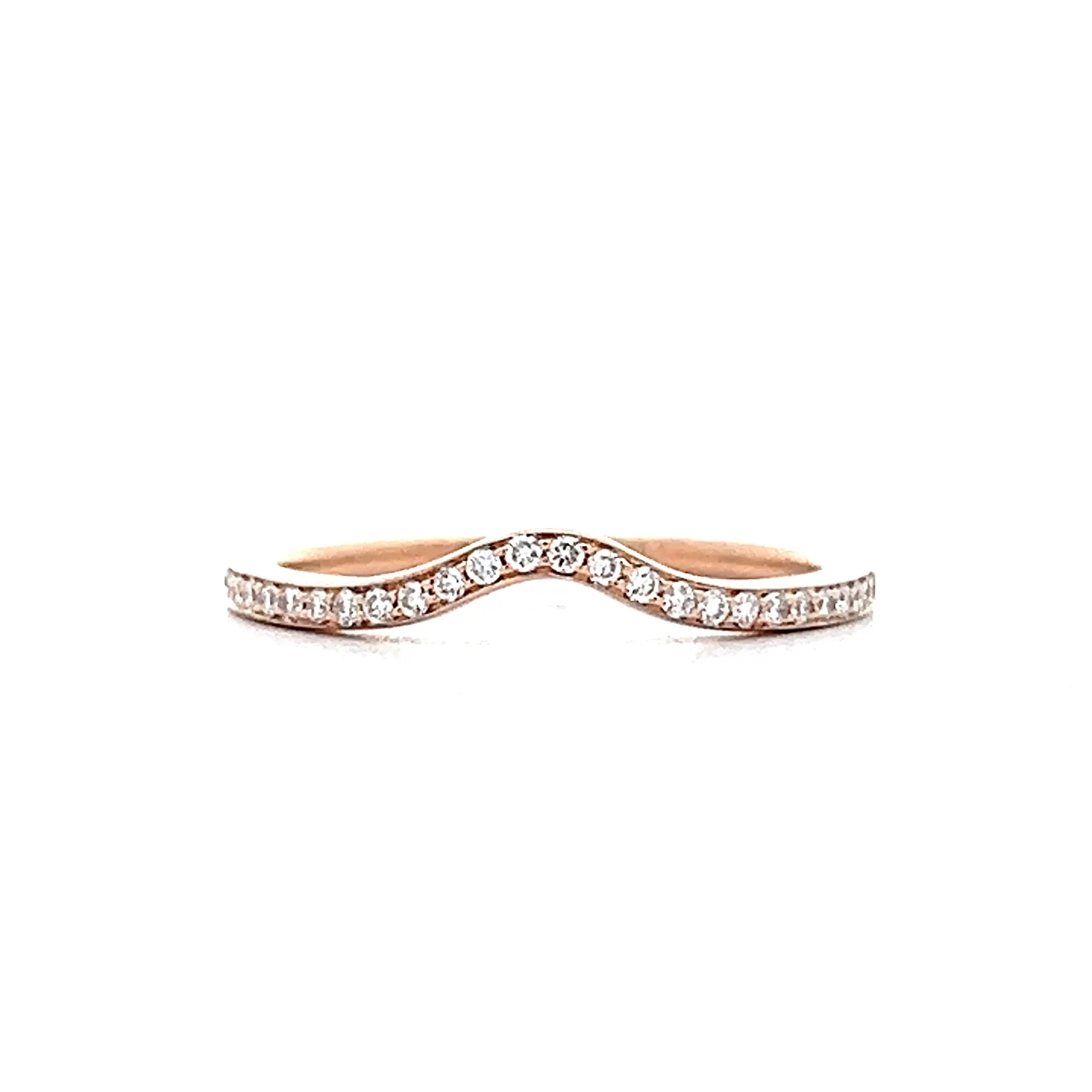 .14 Round Brilliant Diamond Contour Band in 14k