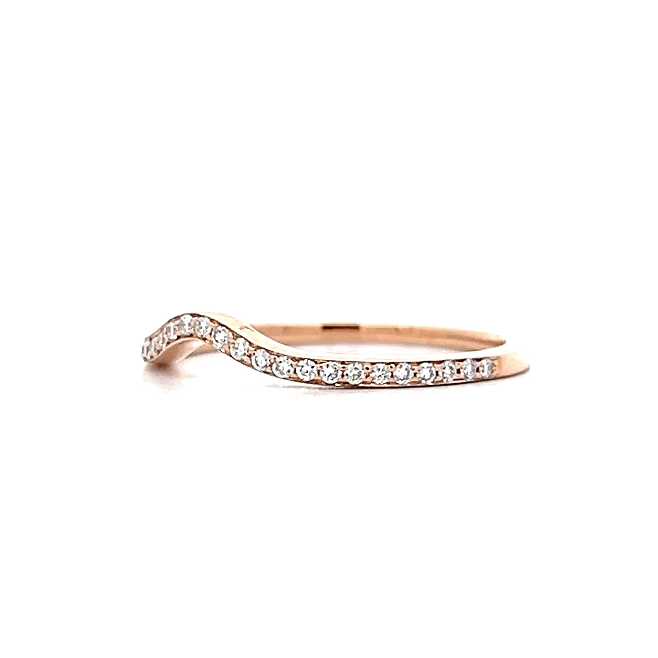 .14 Round Brilliant Diamond Contour Band in 14k - Image 2
