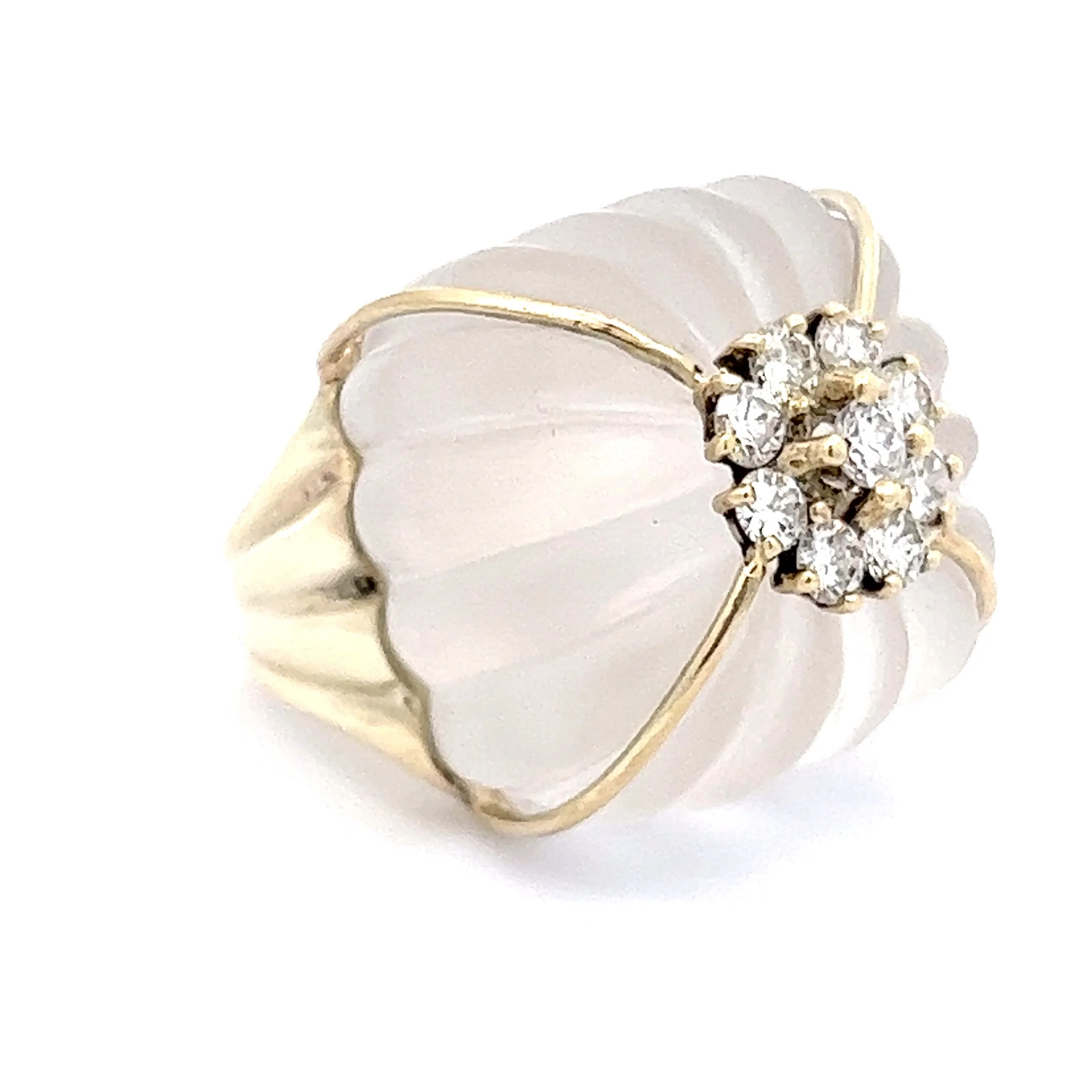.64 Diamond & Rock Crystal Cocktail Ring in 14k Yellow Gold - Image 3