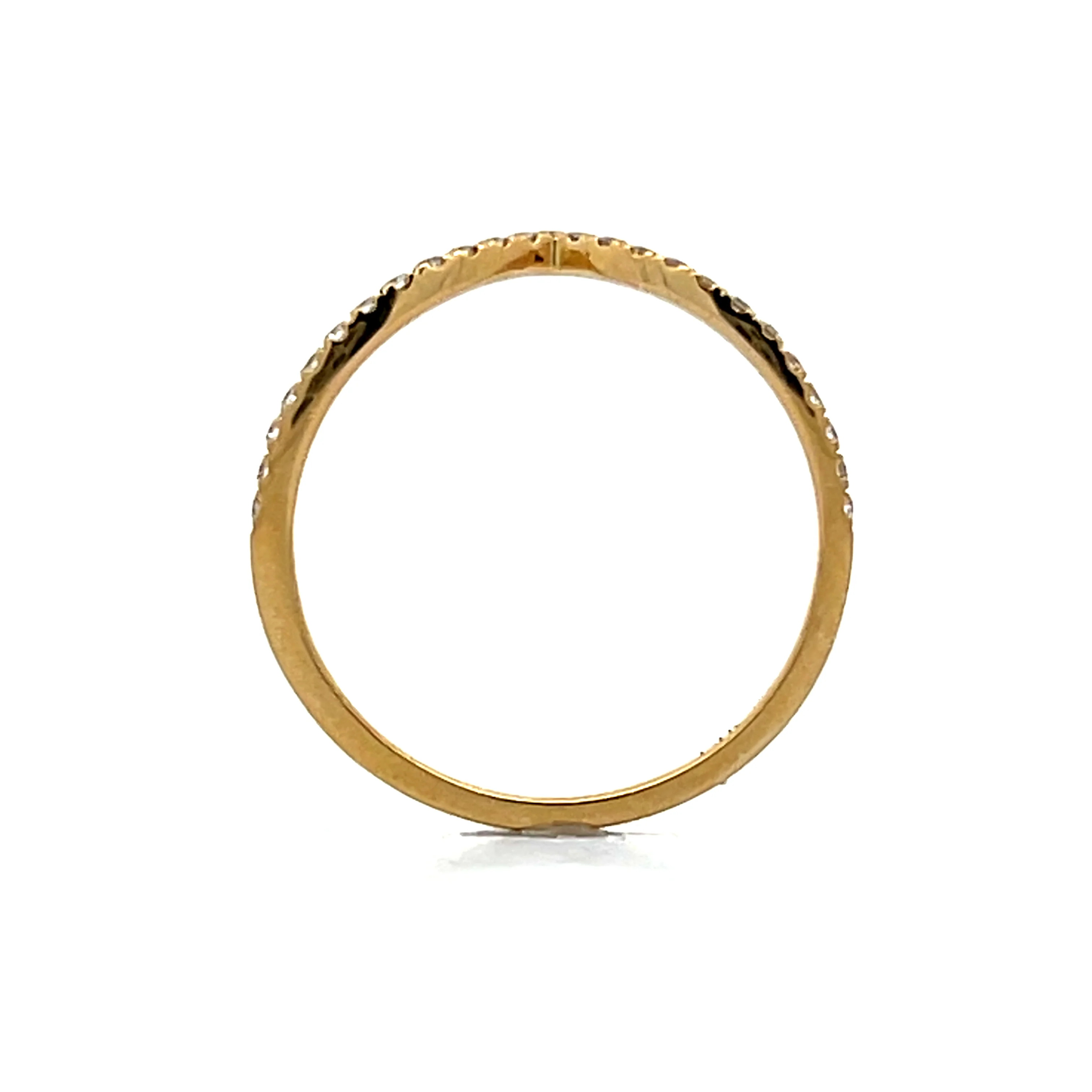 .14 V Shaped Diamond Contour Band in 14k Yellow Gold - Image 4