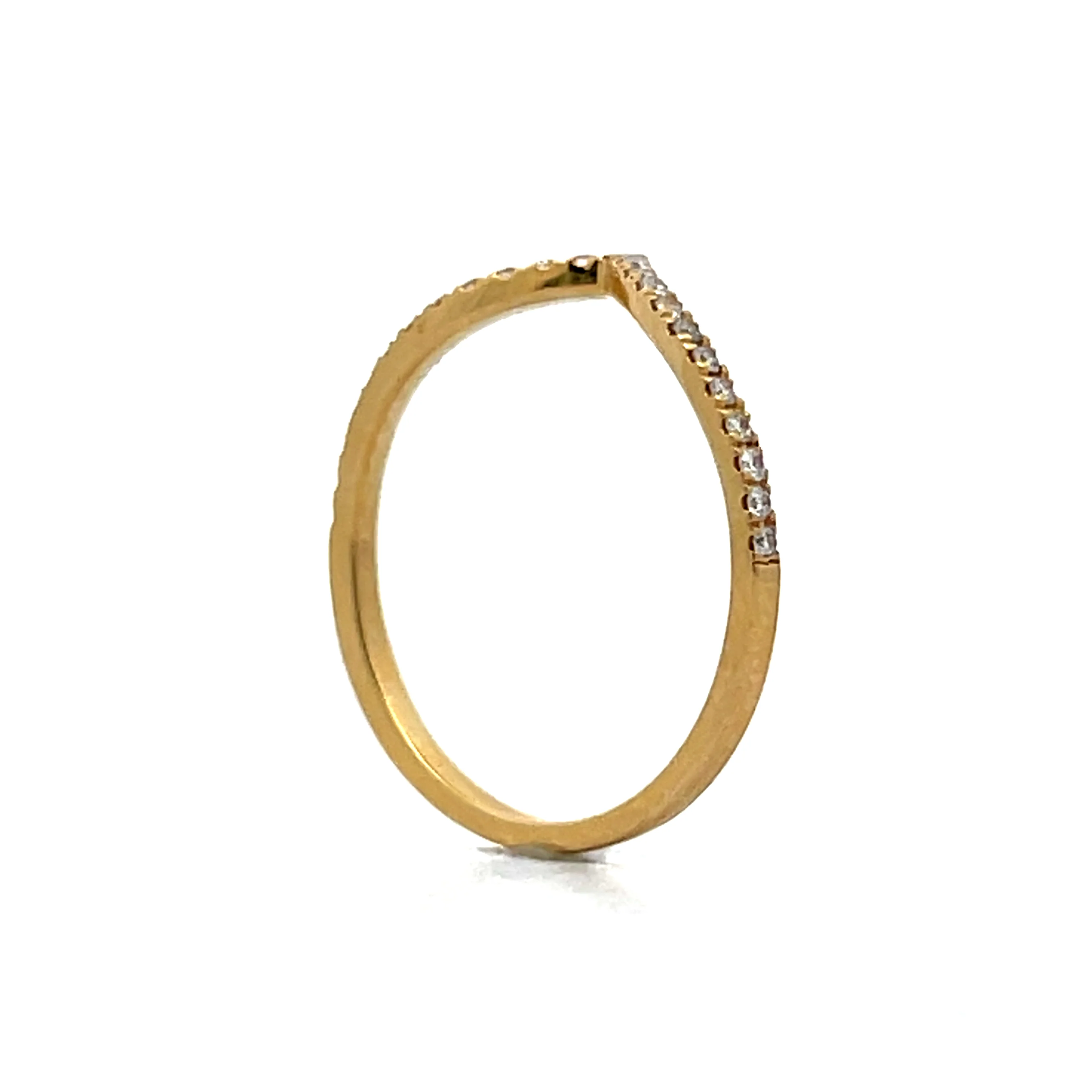 .14 V Shaped Diamond Contour Band in 14k Yellow Gold - Image 5