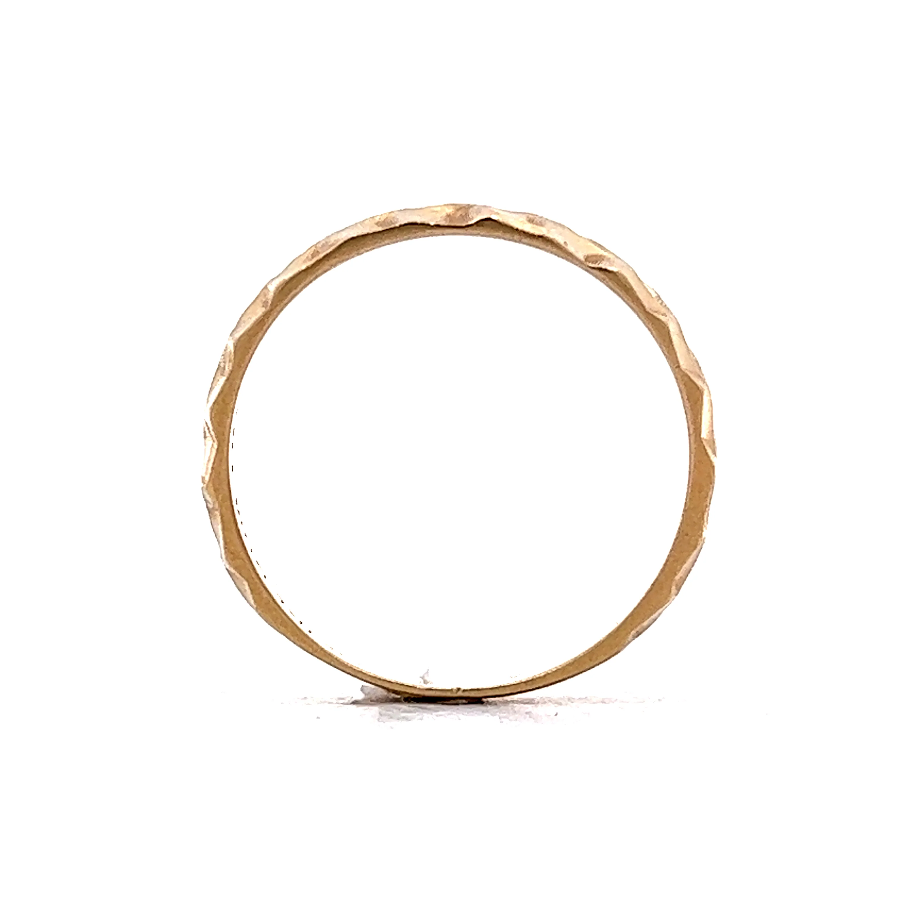8mm Hammer Textured Band in 14k Yellow Gold - Image 4