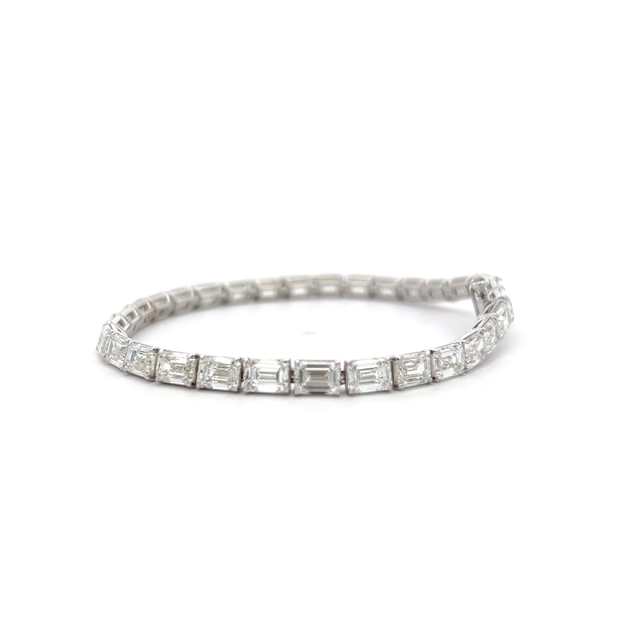 15.67 Emerald Cut Diamond Bracelet in 18k White Gold - Image 2
