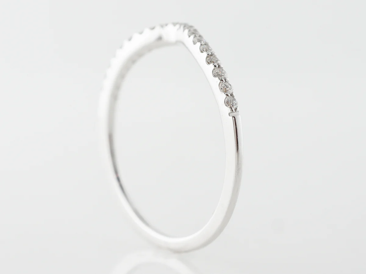 .15 Contour Wedding Band w/ Diamonds in White Gold - Image 4
