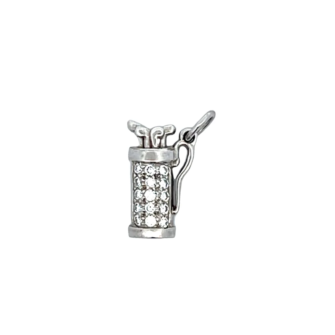 .15 Diamond Golf Bag Charm in Platinum