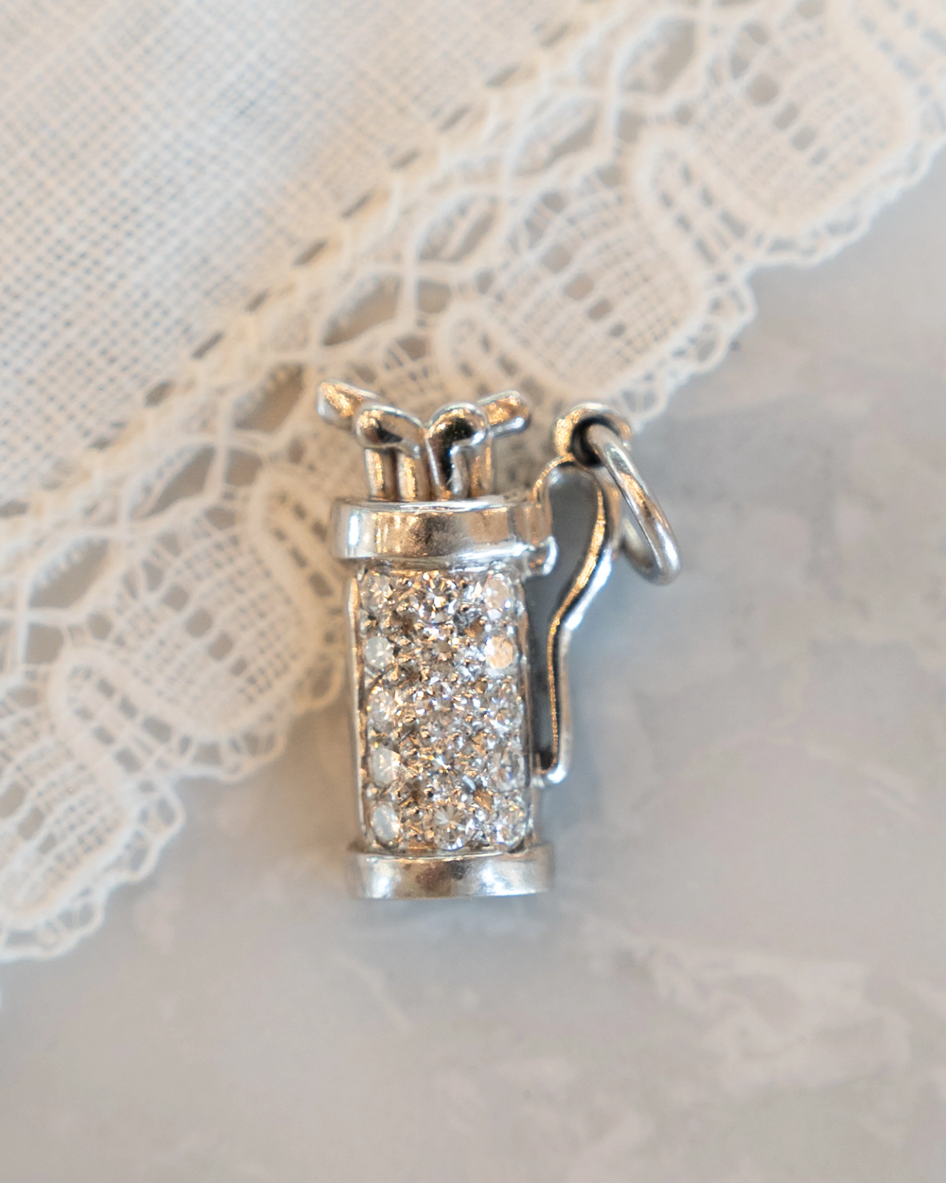 .15 Diamond Golf Bag Charm in Platinum - Image 3