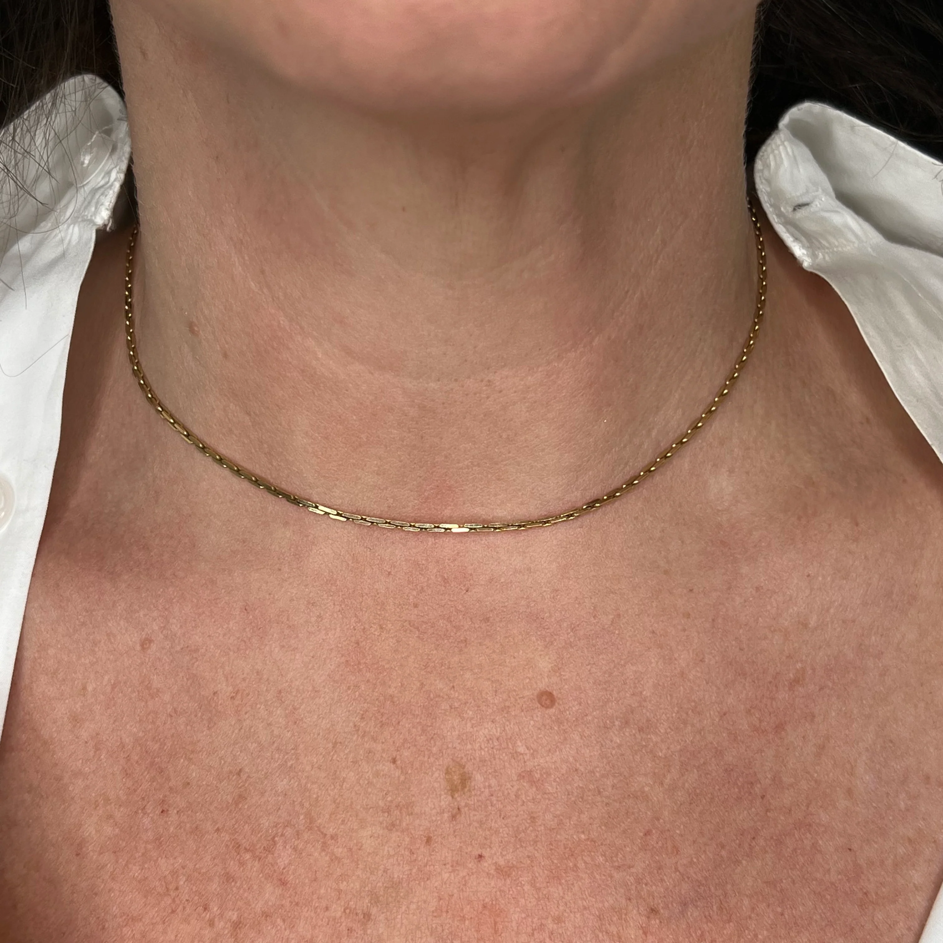 15 inch Italian Necklace Modern 18k Yellow Gold - Image 4