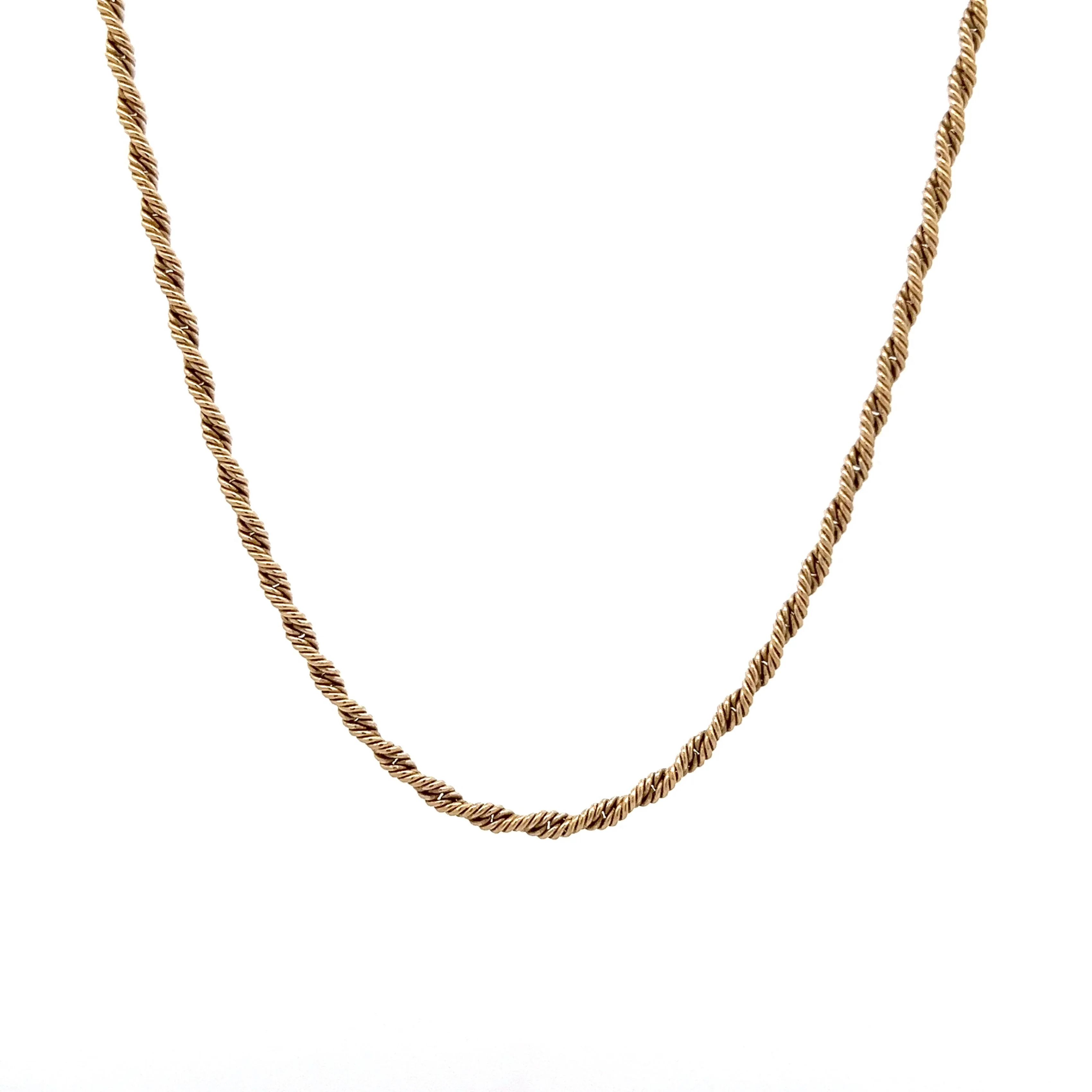 15 Inch Rope Chain Necklace in 14k Yellow Gold