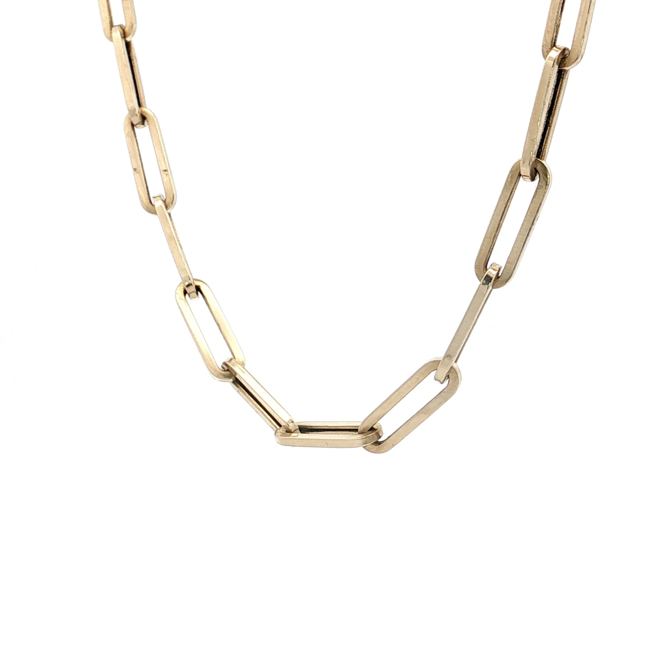 15" Paperclip Chain Necklace 14k Yellow Gold - Image 2