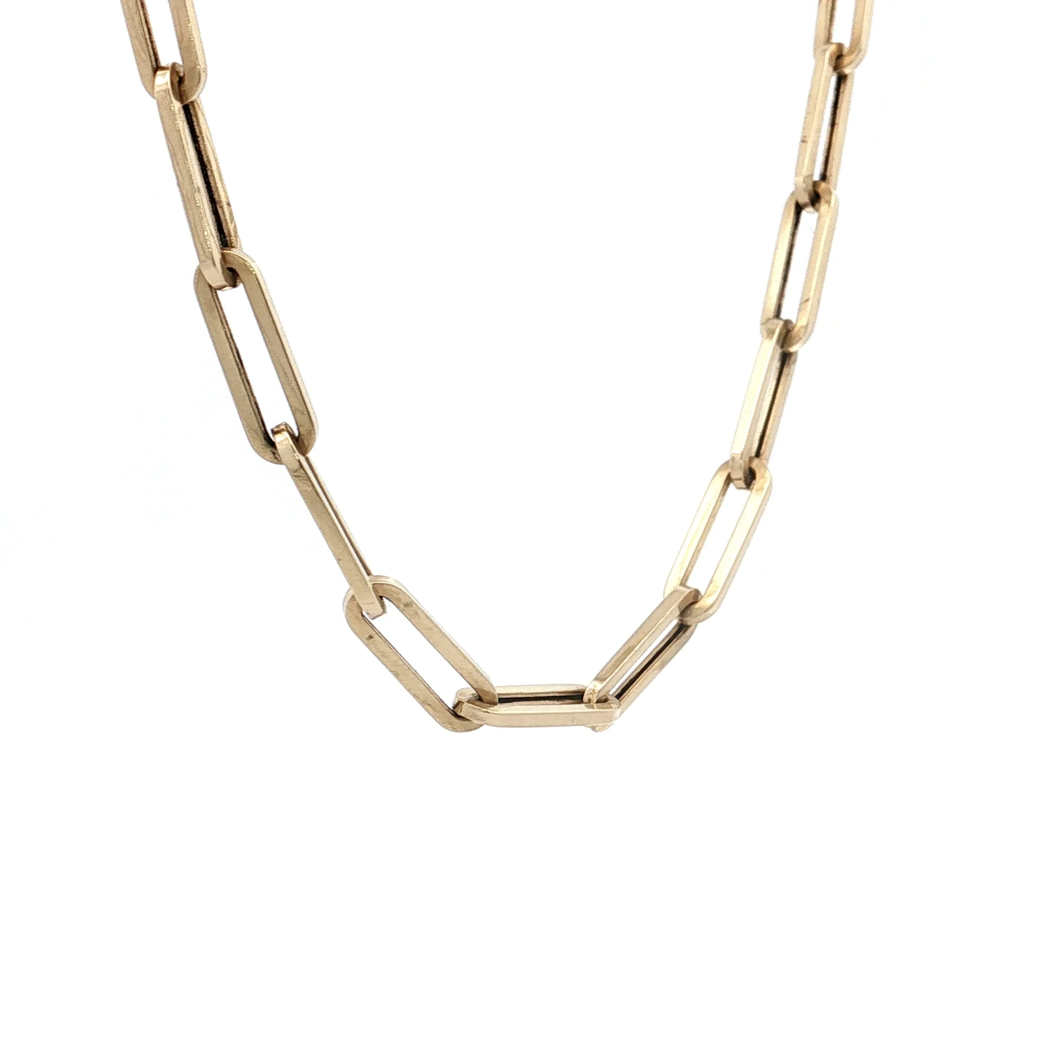 15" Paperclip Chain Necklace 14k Yellow Gold - Image 3