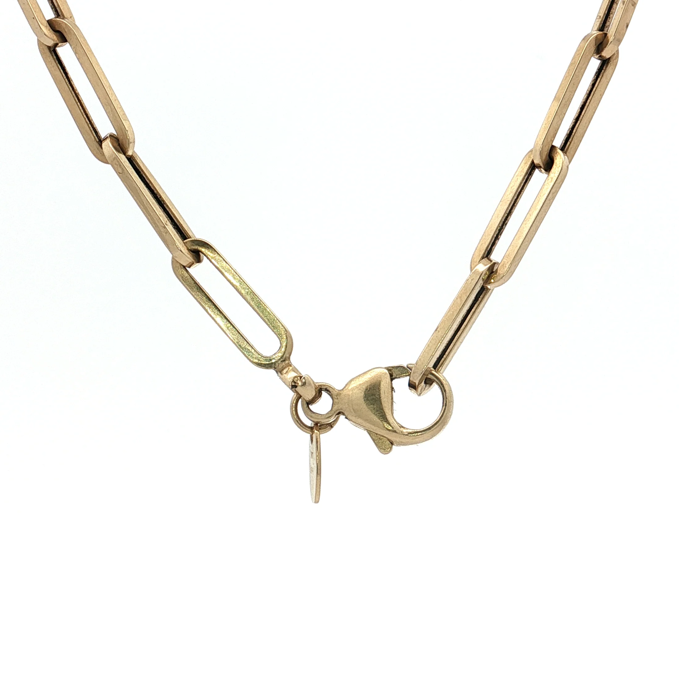 15" Paperclip Chain Necklace 14k Yellow Gold - Image 4