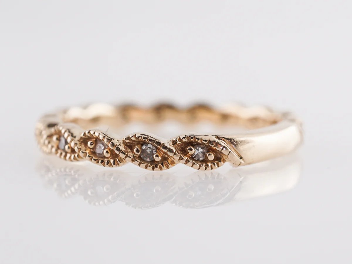 .15 Round Brilliant Diamond Wedding Band 14K Yellow Gold - Image 2
