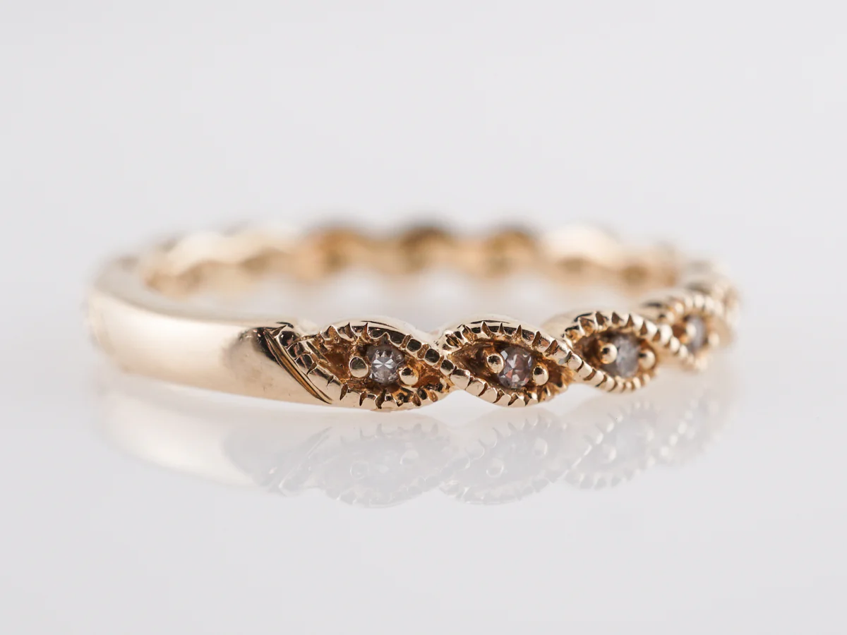 .15 Round Brilliant Diamond Wedding Band 14K Yellow Gold - Image 3