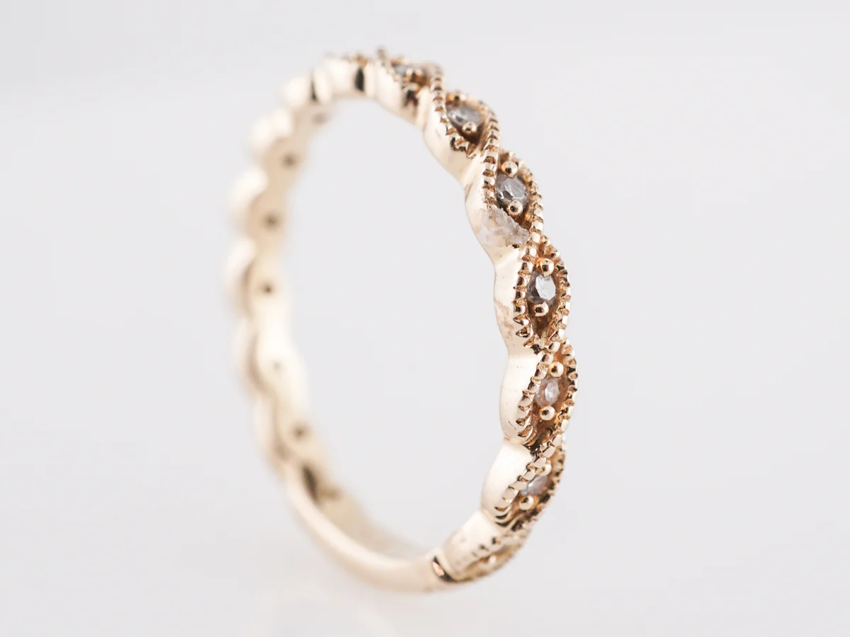 .15 Round Brilliant Diamond Wedding Band 14K Yellow Gold - Image 4