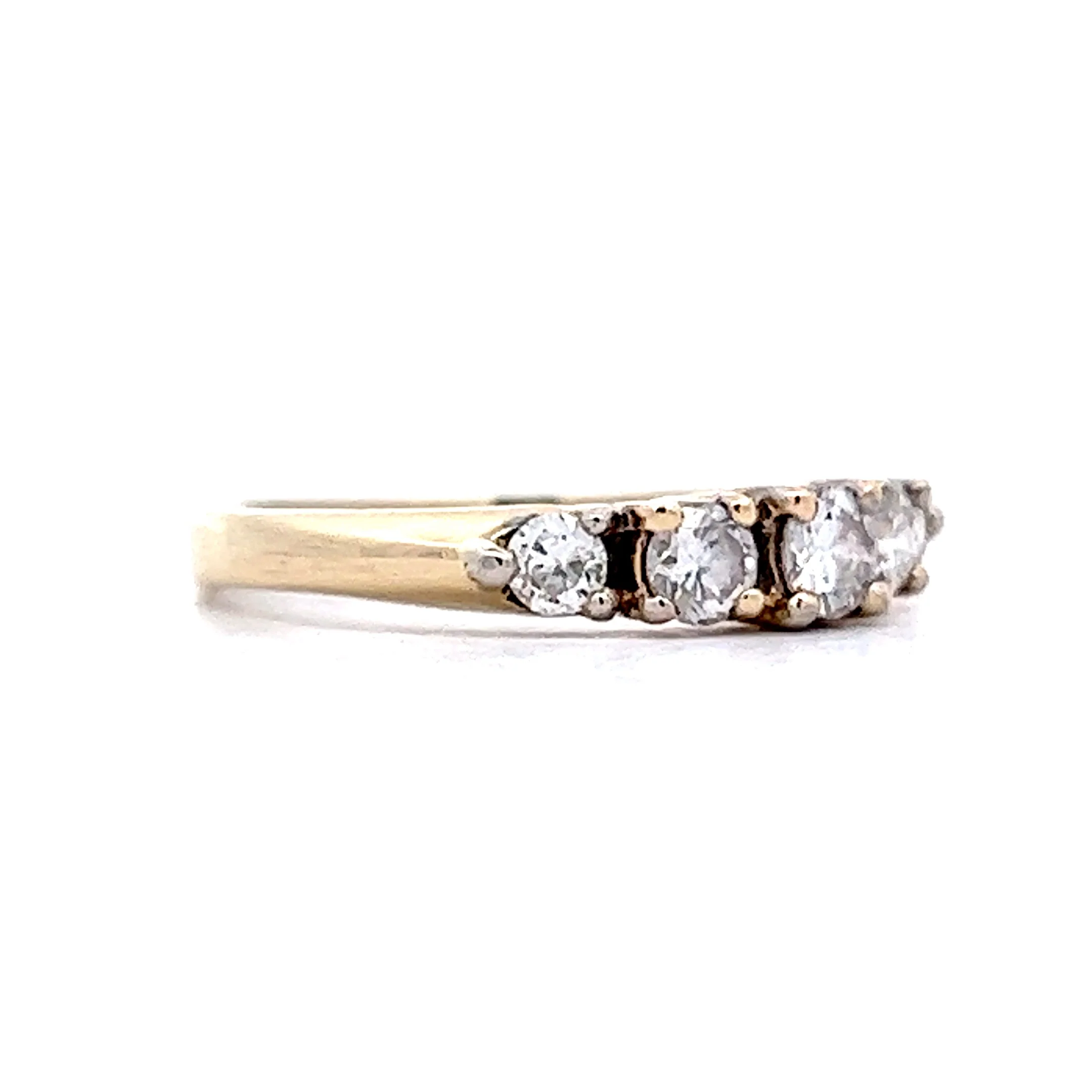 1960s Five Stone Diamond Wedding Band in 14k Yellow Gold - Image 3