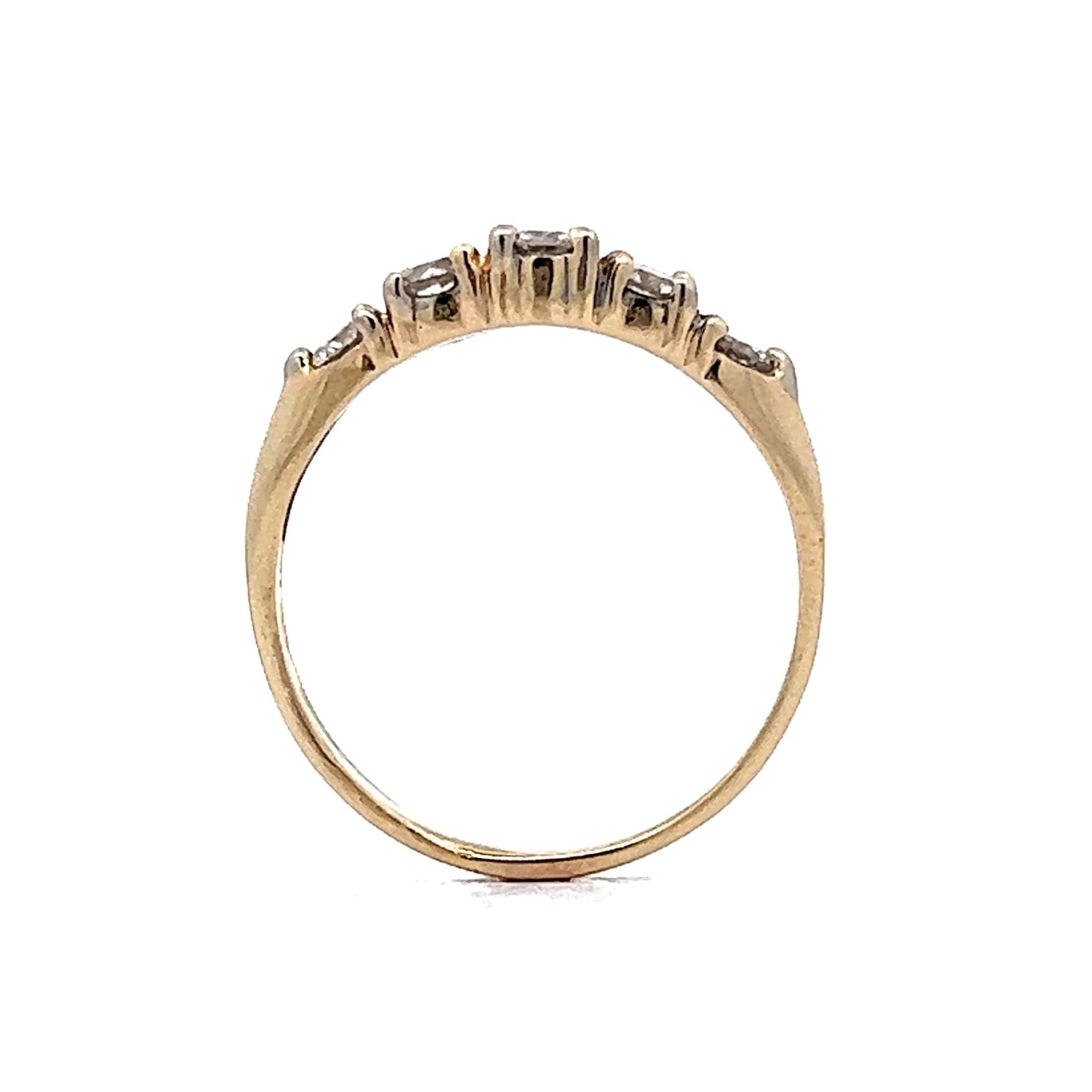 1960s Five Stone Diamond Wedding Band in 14k Yellow Gold - Image 4