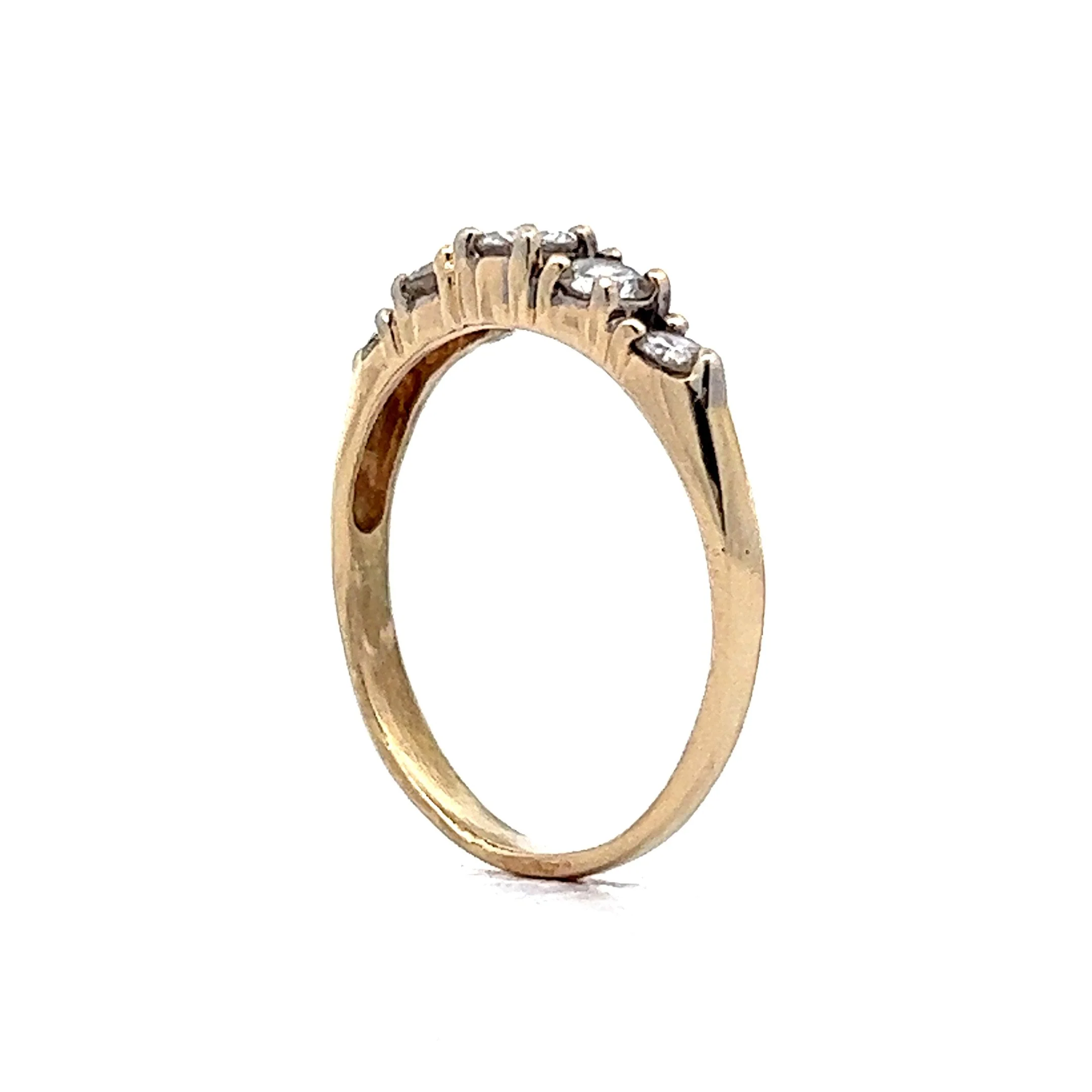 1960s Five Stone Diamond Wedding Band in 14k Yellow Gold - Image 5