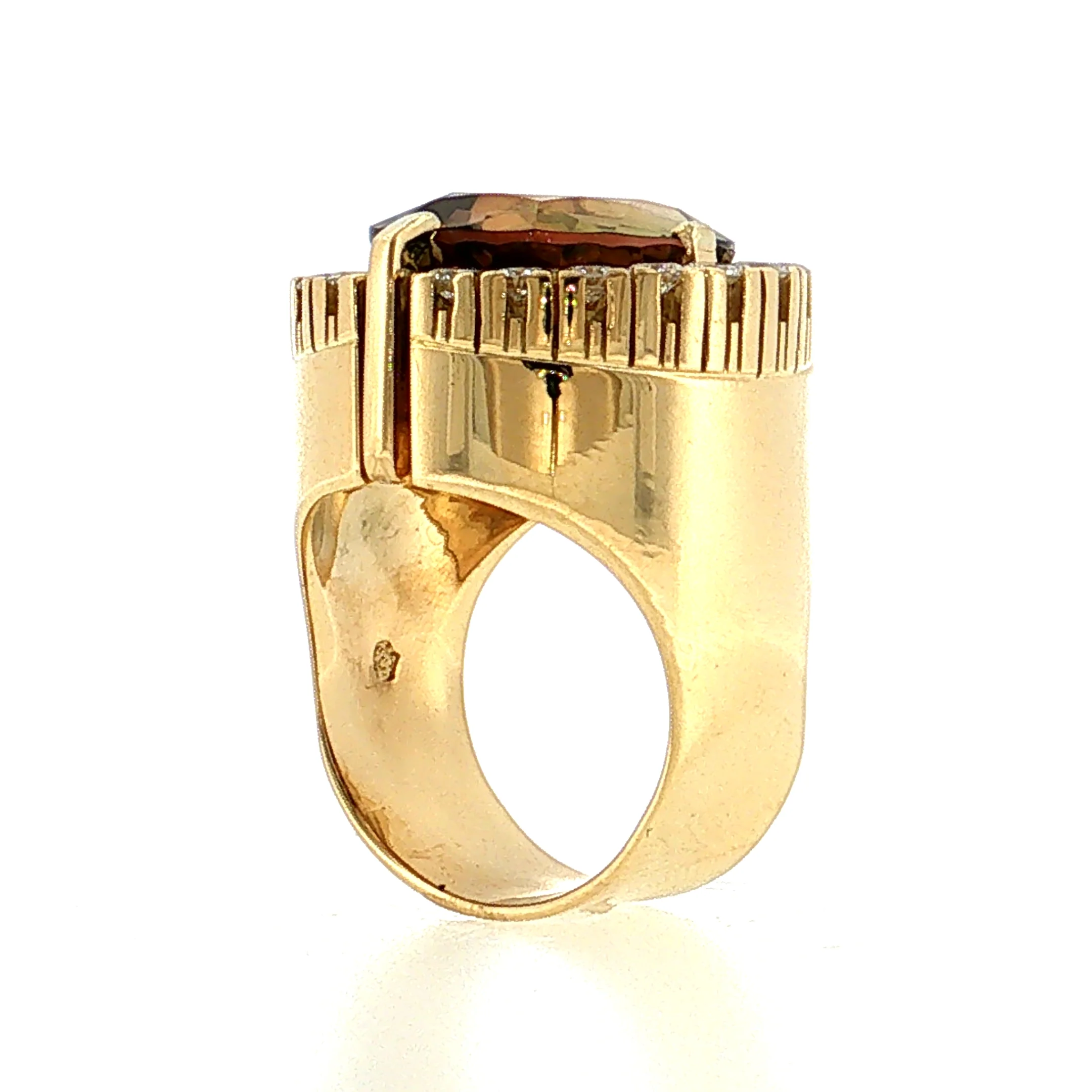 16.21 Bicolor Tourmaline Cocktail Ring 18k Yellow Gold - Image 5
