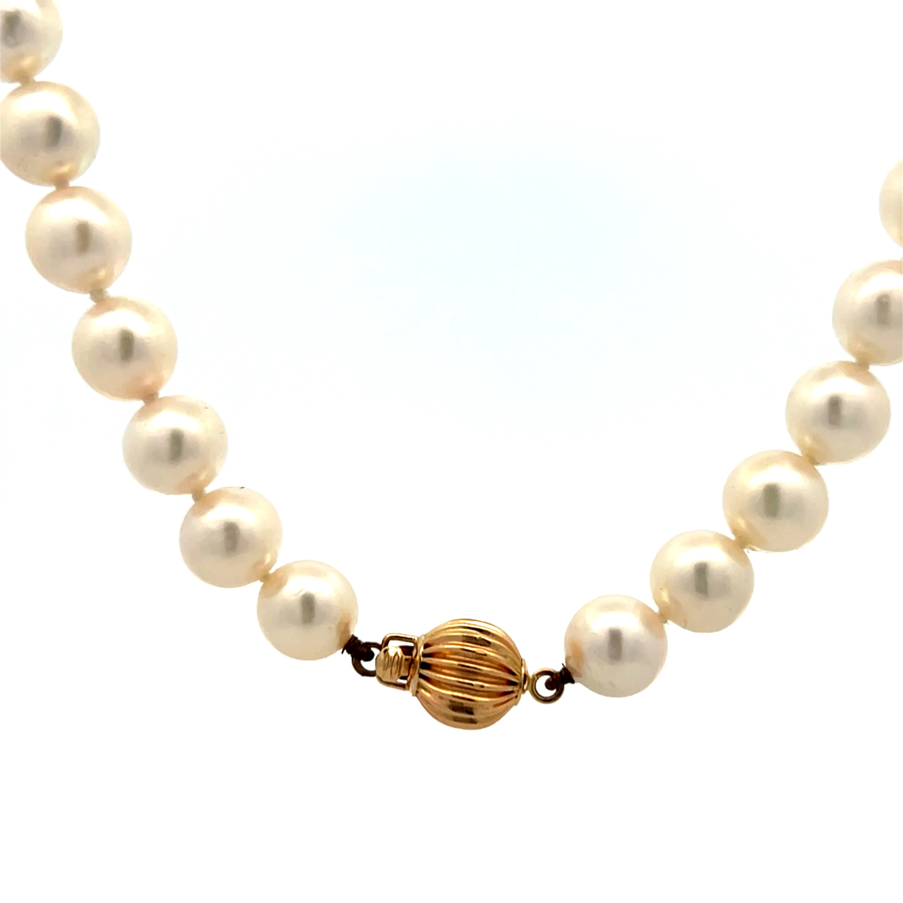 16" Cultured Pearl Necklace in 14k Yellow Gold - Image 4