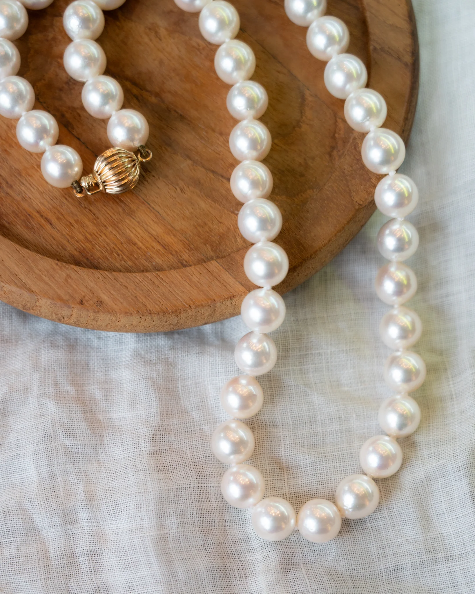 16" Cultured Pearl Necklace in 14k Yellow Gold - Image 5