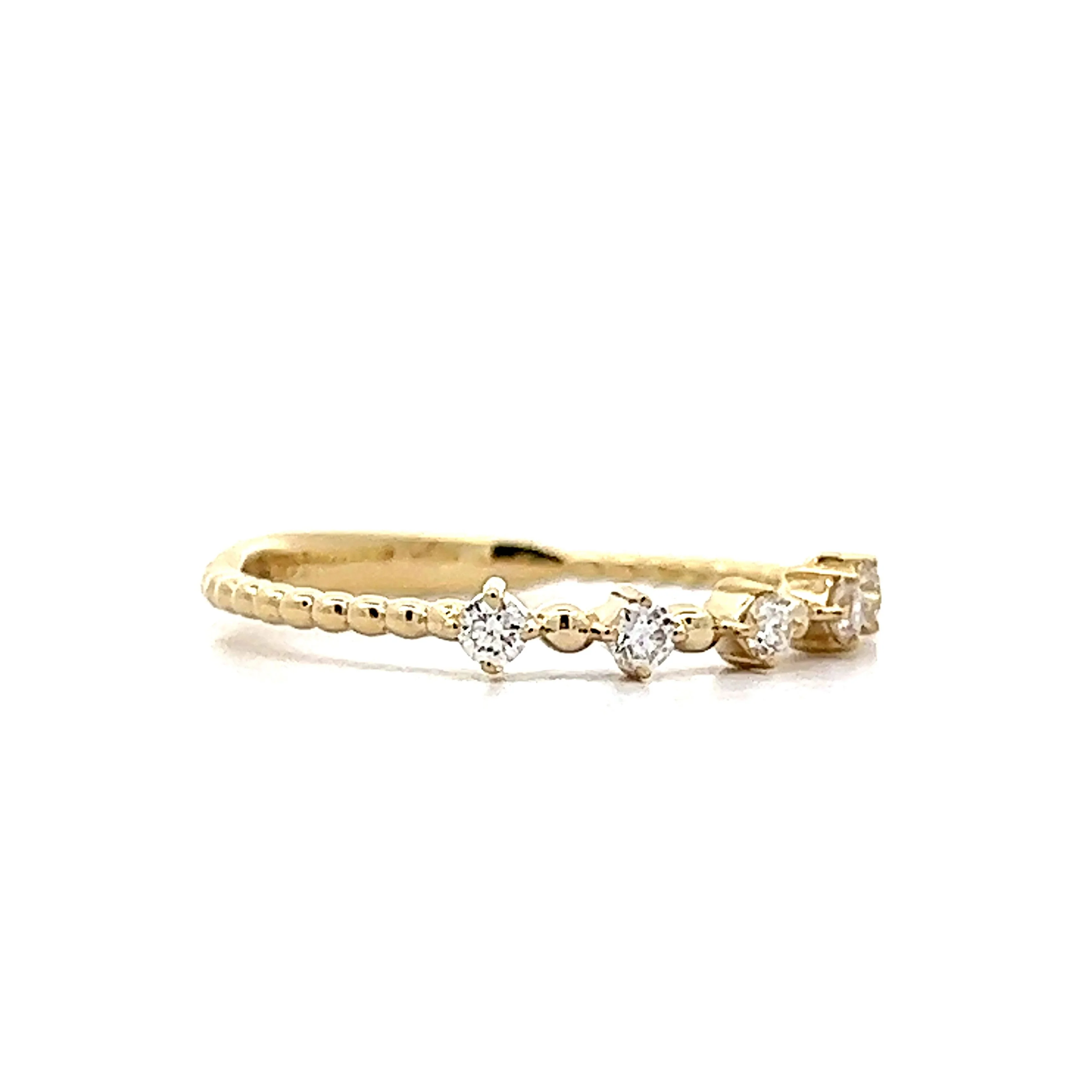 .16 Diamond Five Stone Stacking Wedding Band in Yellow Gold - Image 3
