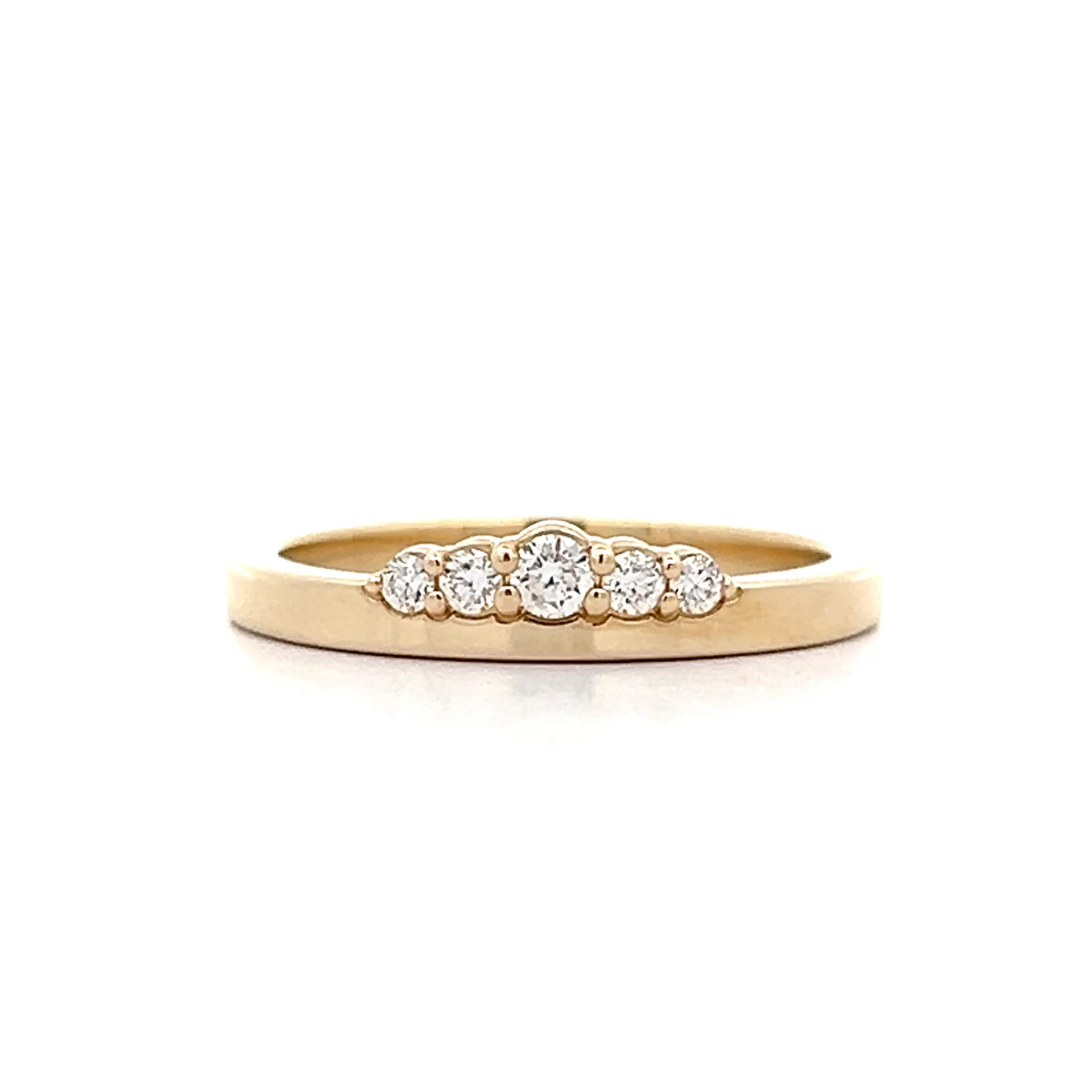 .16 Five Stone Diamond Wedding Band in 14k Yellow Gold