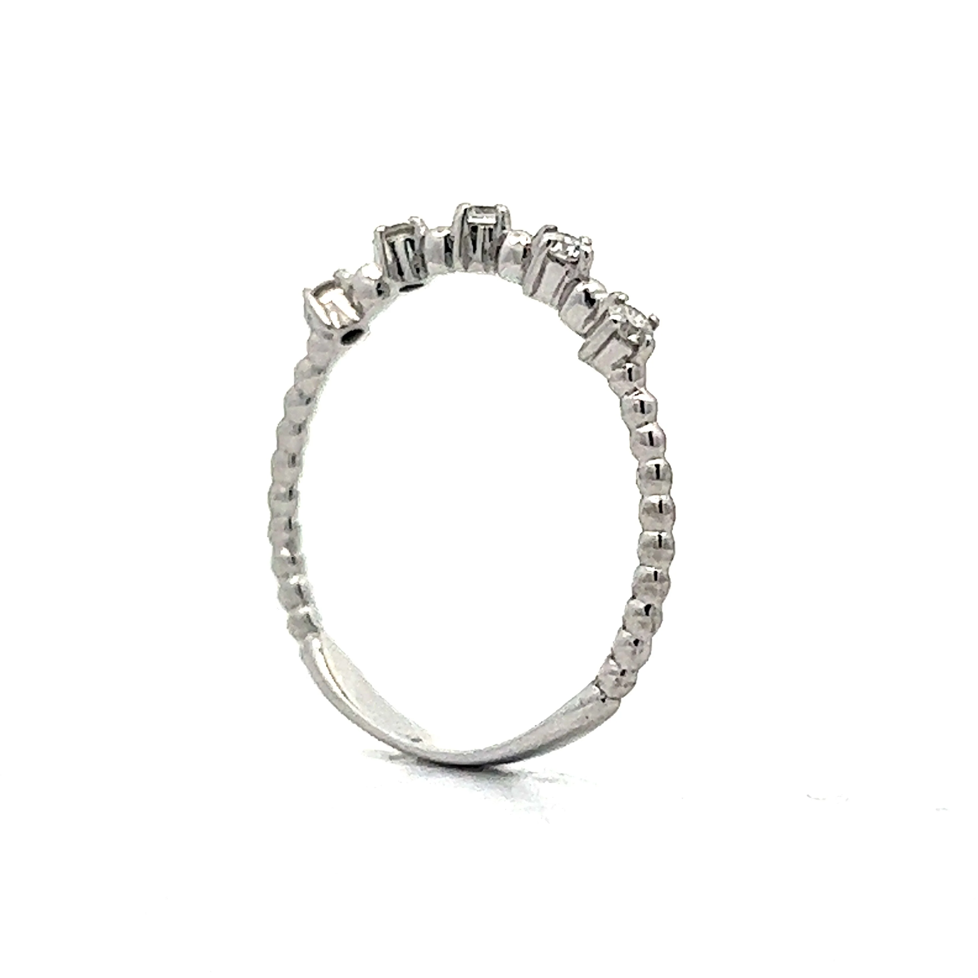 .16 Five Stone Diamond Wedding Band in White Gold - Image 4