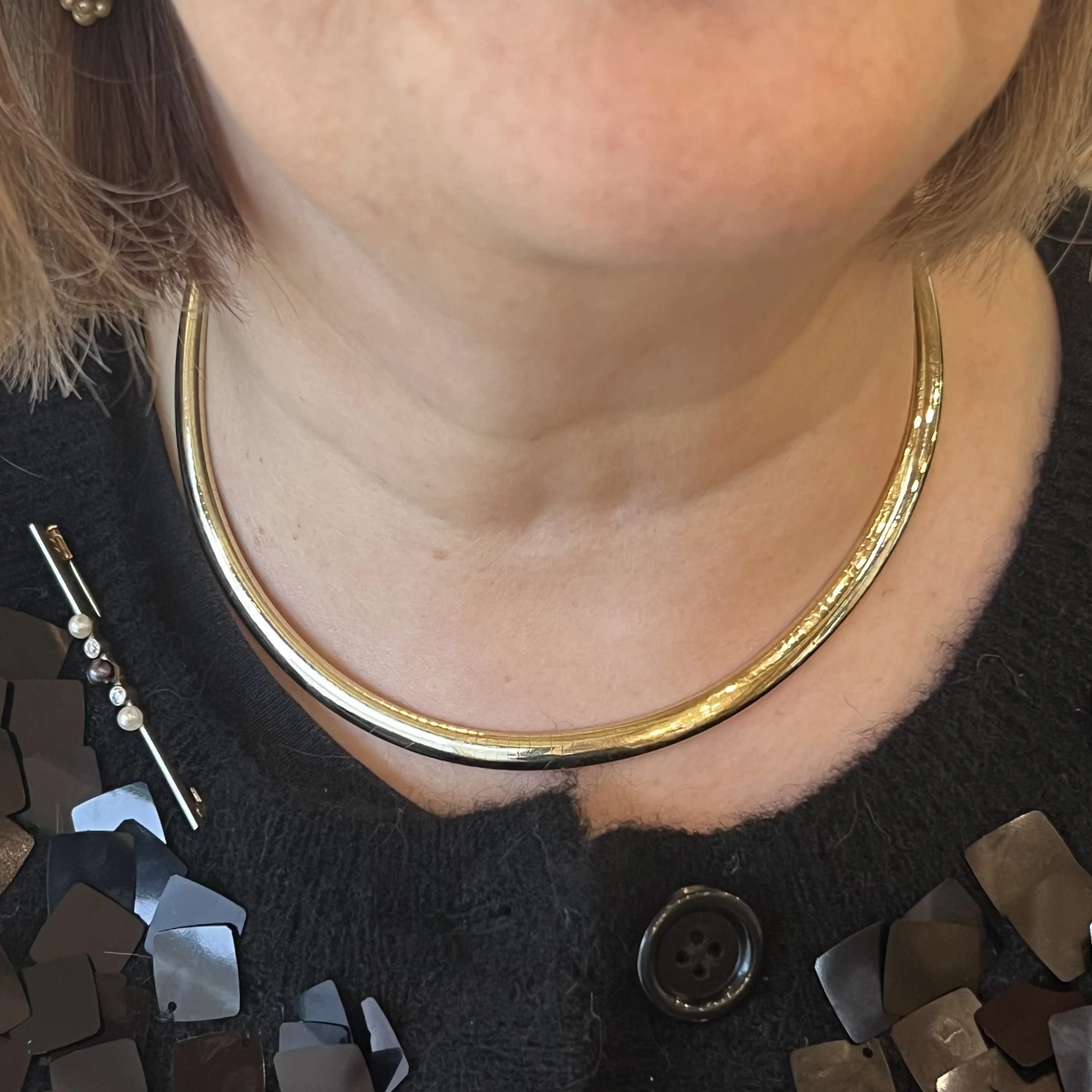16 Inch Omega Necklace in 14k Yellow Gold - Image 4