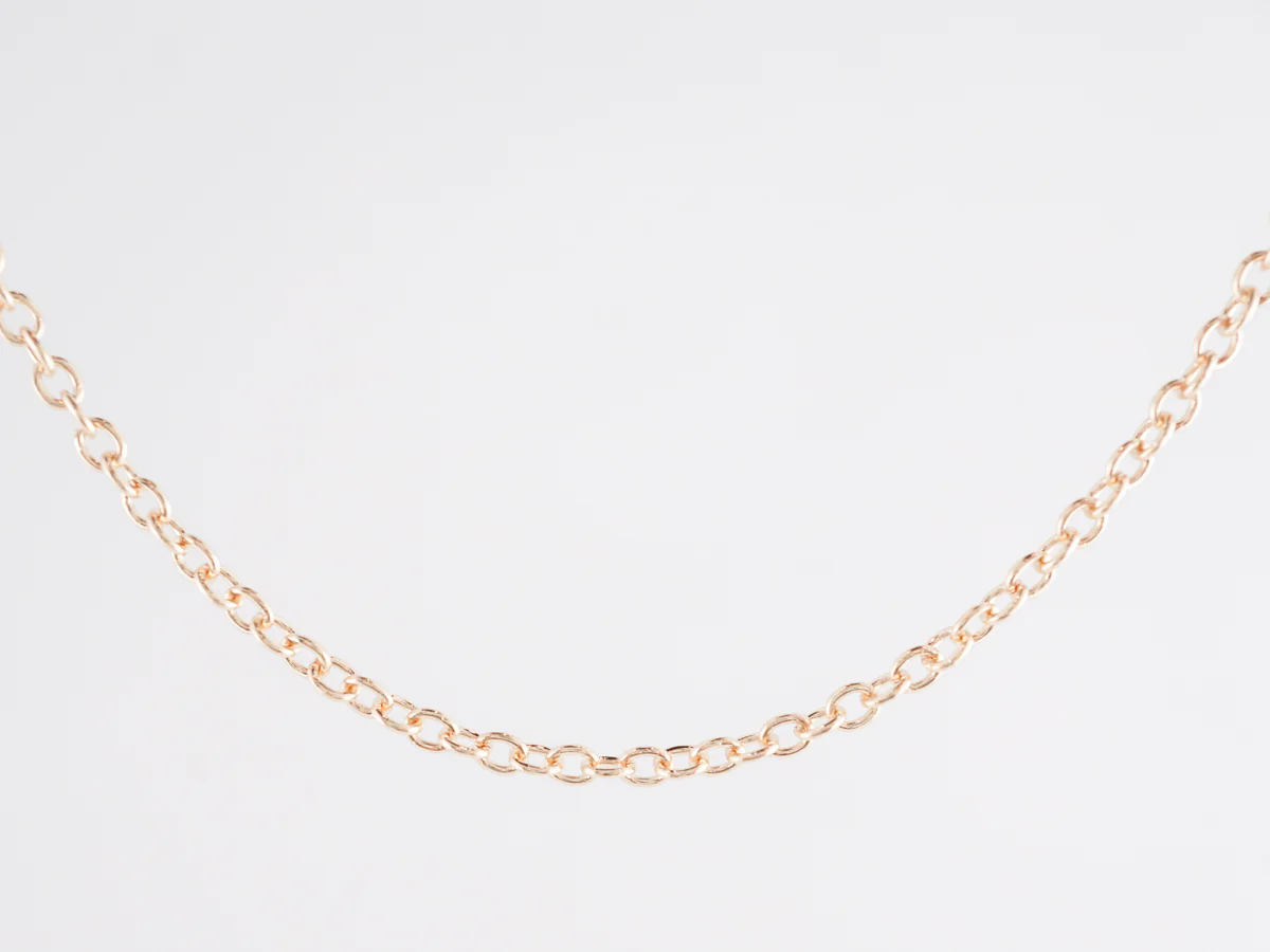 16 Inch Simple Chain Necklace in 14k Yellow Gold