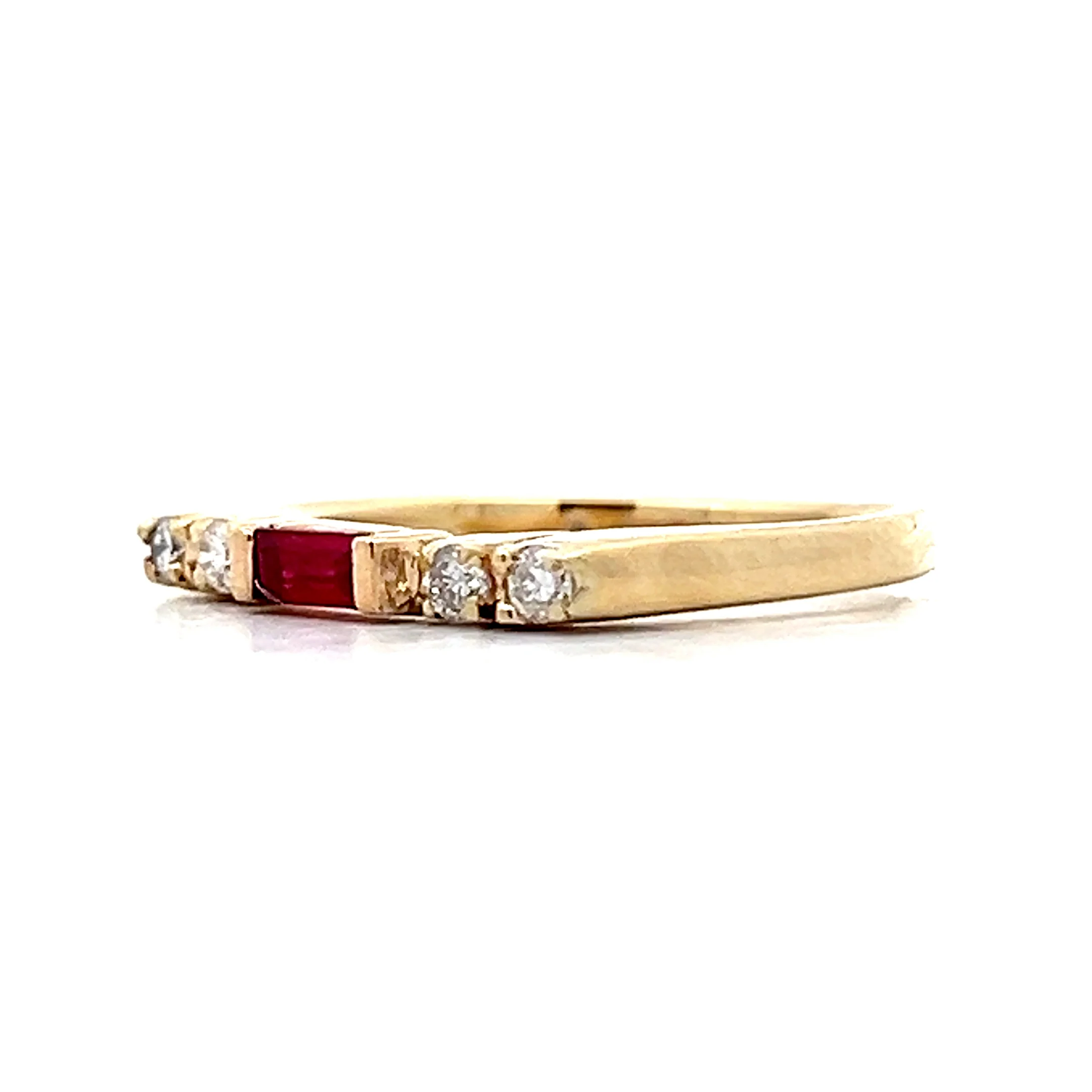 .16 Ruby & Diamond Stacking Ring in 14k Yellow Gold - Image 2